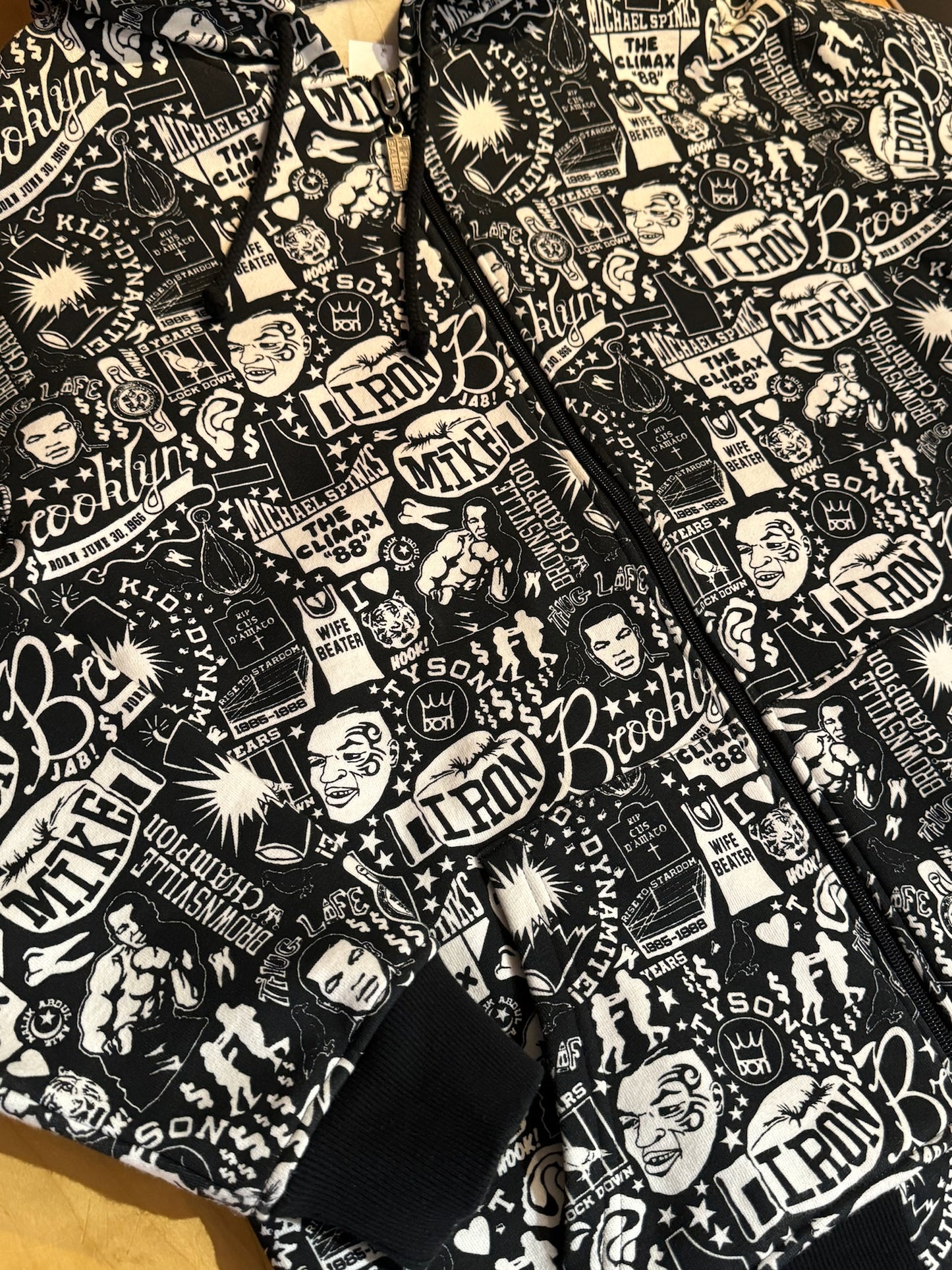 FIFTY24SF GALLERY "IRON MIKE TYSON" AOP HOODIE ZIP UP SZ: L