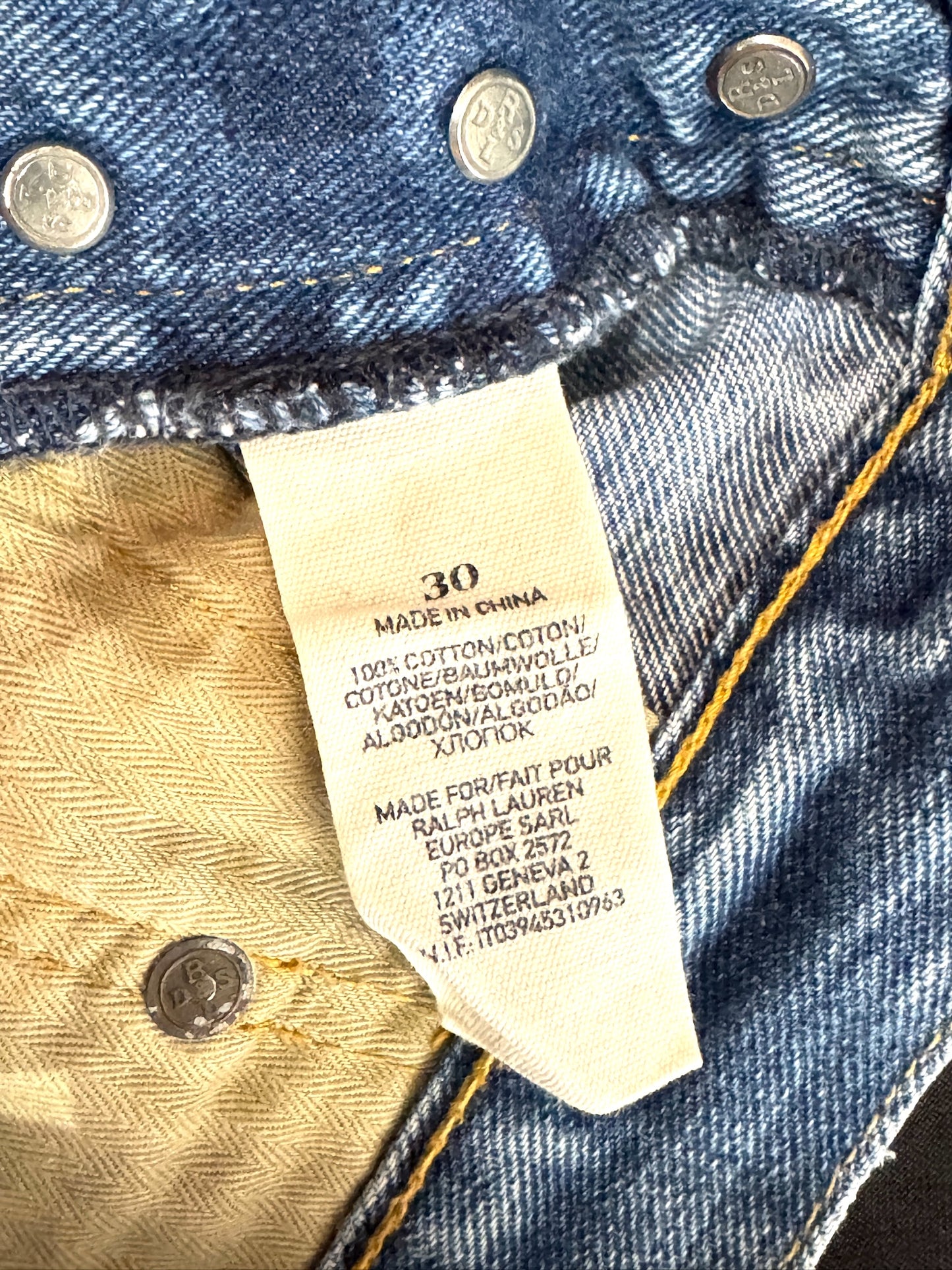 RALPH LAUREN DENIM & SUPPLY DISTRESSED DENIM SHORTS SZ: 30