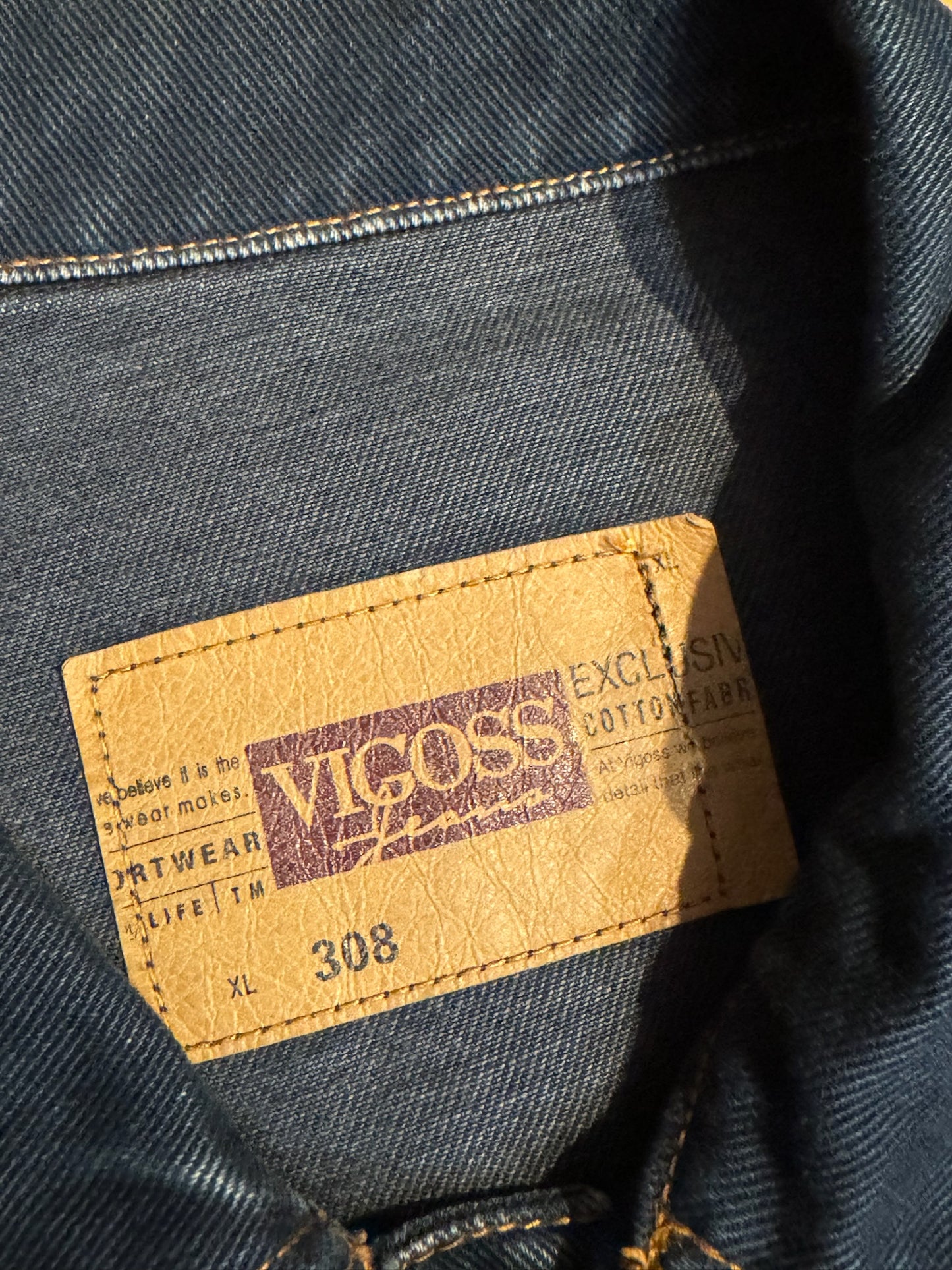 VINTAGE 90s VIGOSS JEANS DENIM JACKET SZ: XL