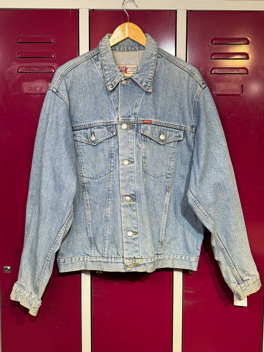 VINTAGE 90s RIFLE DENIM JACKET SZ: XL