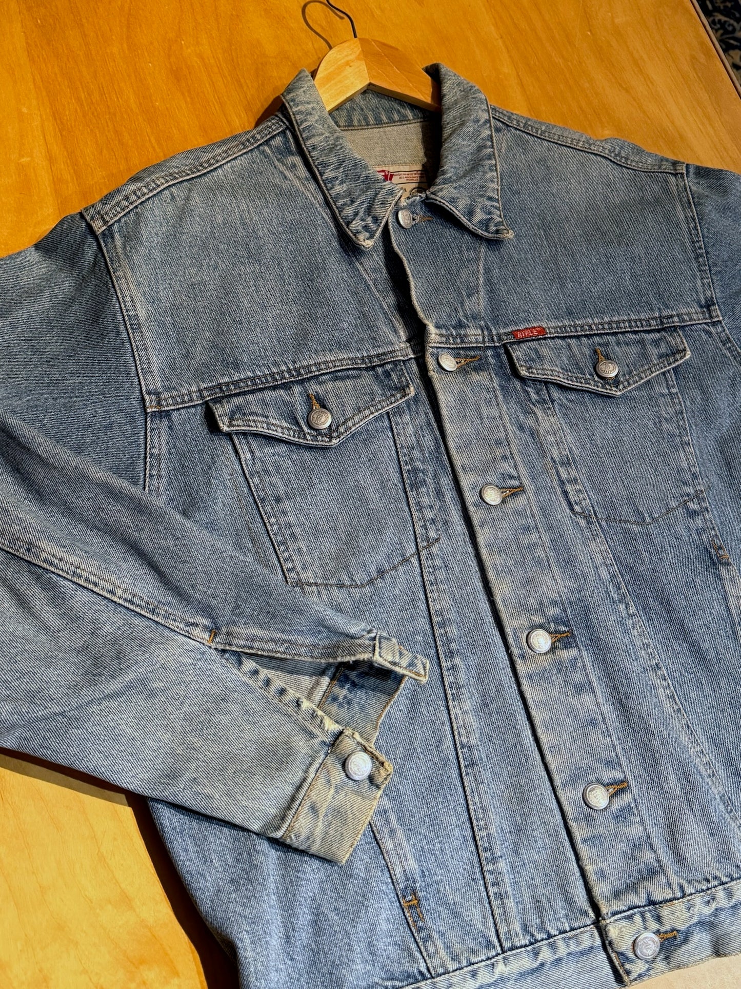 VINTAGE 90s RIFLE DENIM JACKET SZ: XL