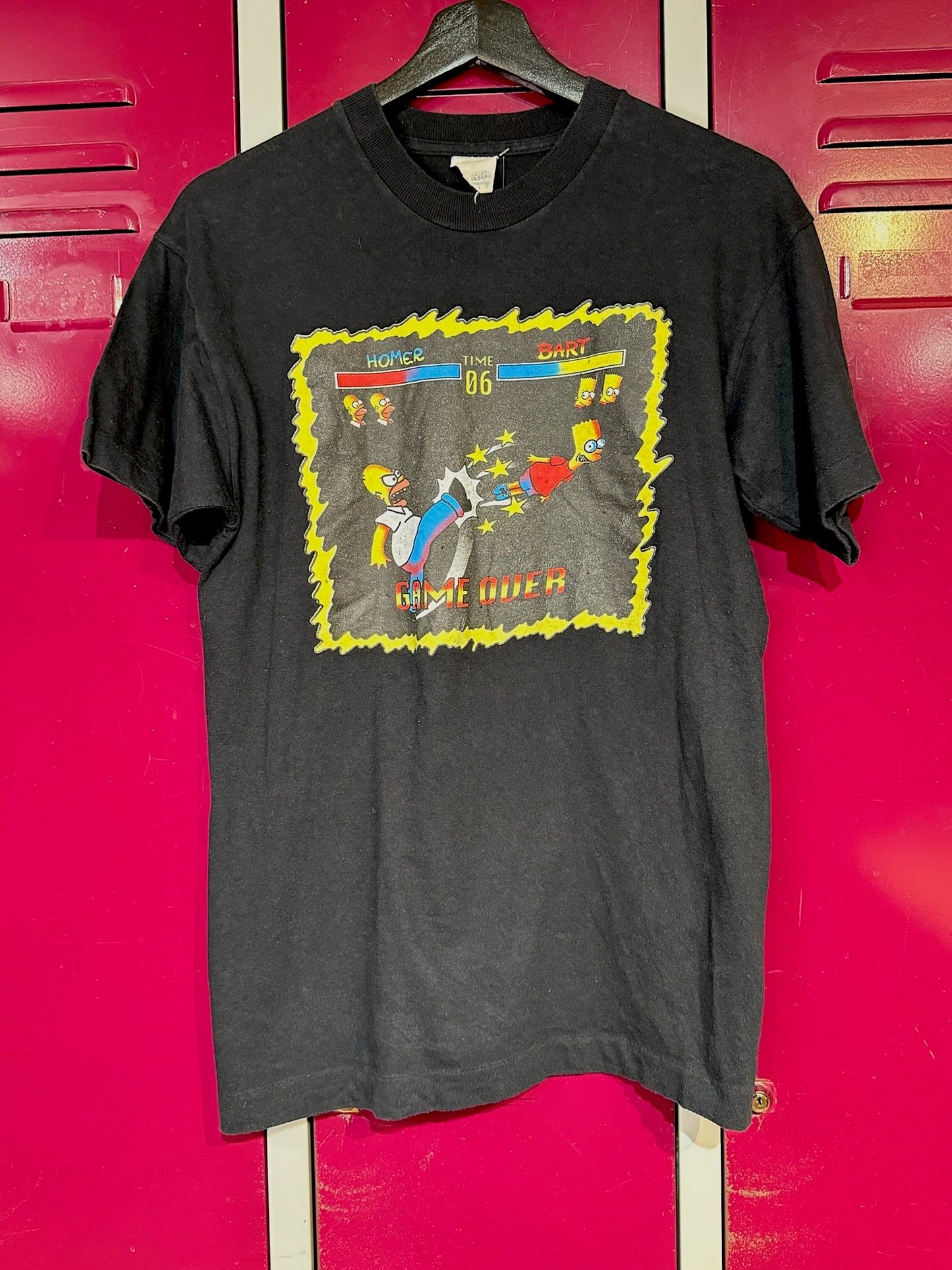VINTAGE 90s THE SIMPSONS "HOMER VS BART FIGHT" T-SHIRT SZ: M