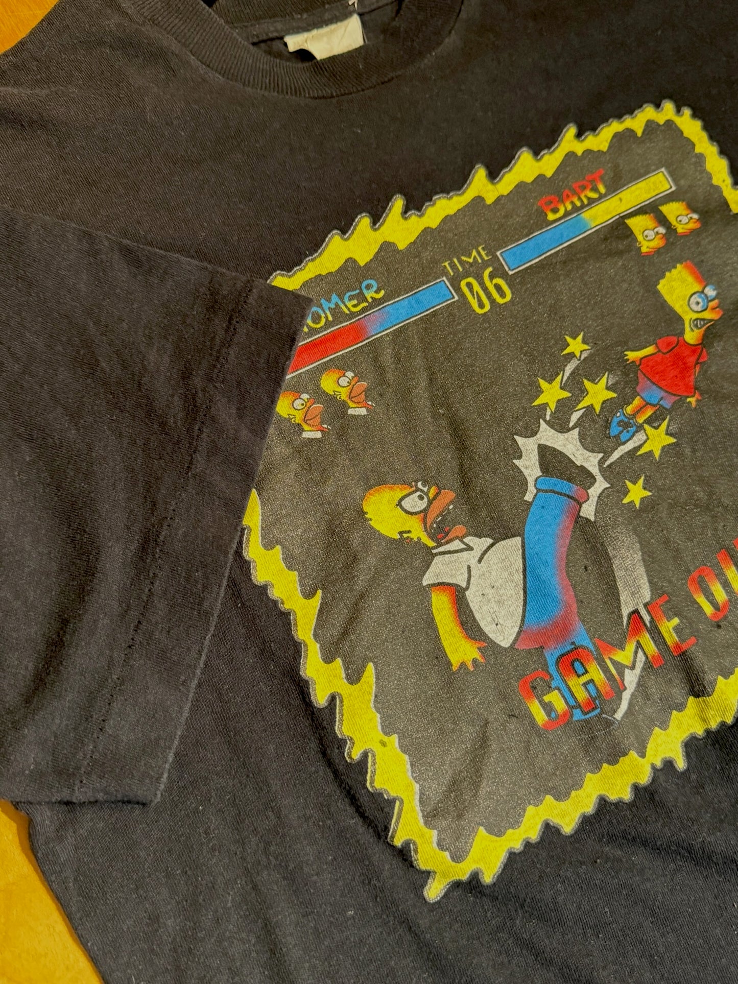 VINTAGE 90s THE SIMPSONS "HOMER VS BART FIGHT" T-SHIRT SZ: M