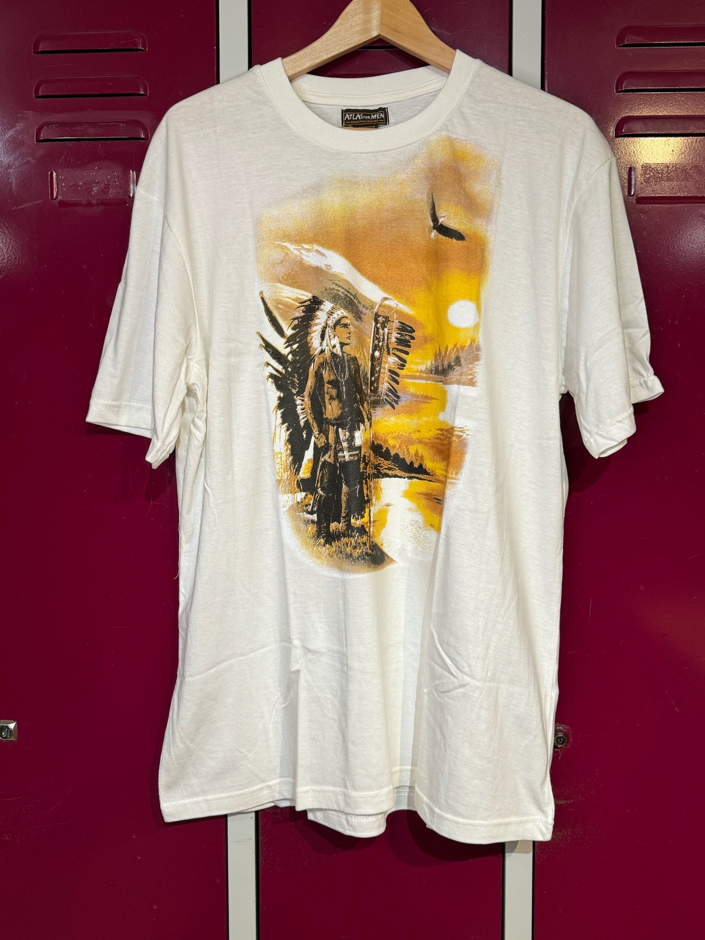 ILLUSTRATION OF A LANDSCAPE WITH AN INDIAN T-SHIRT SZ: XL