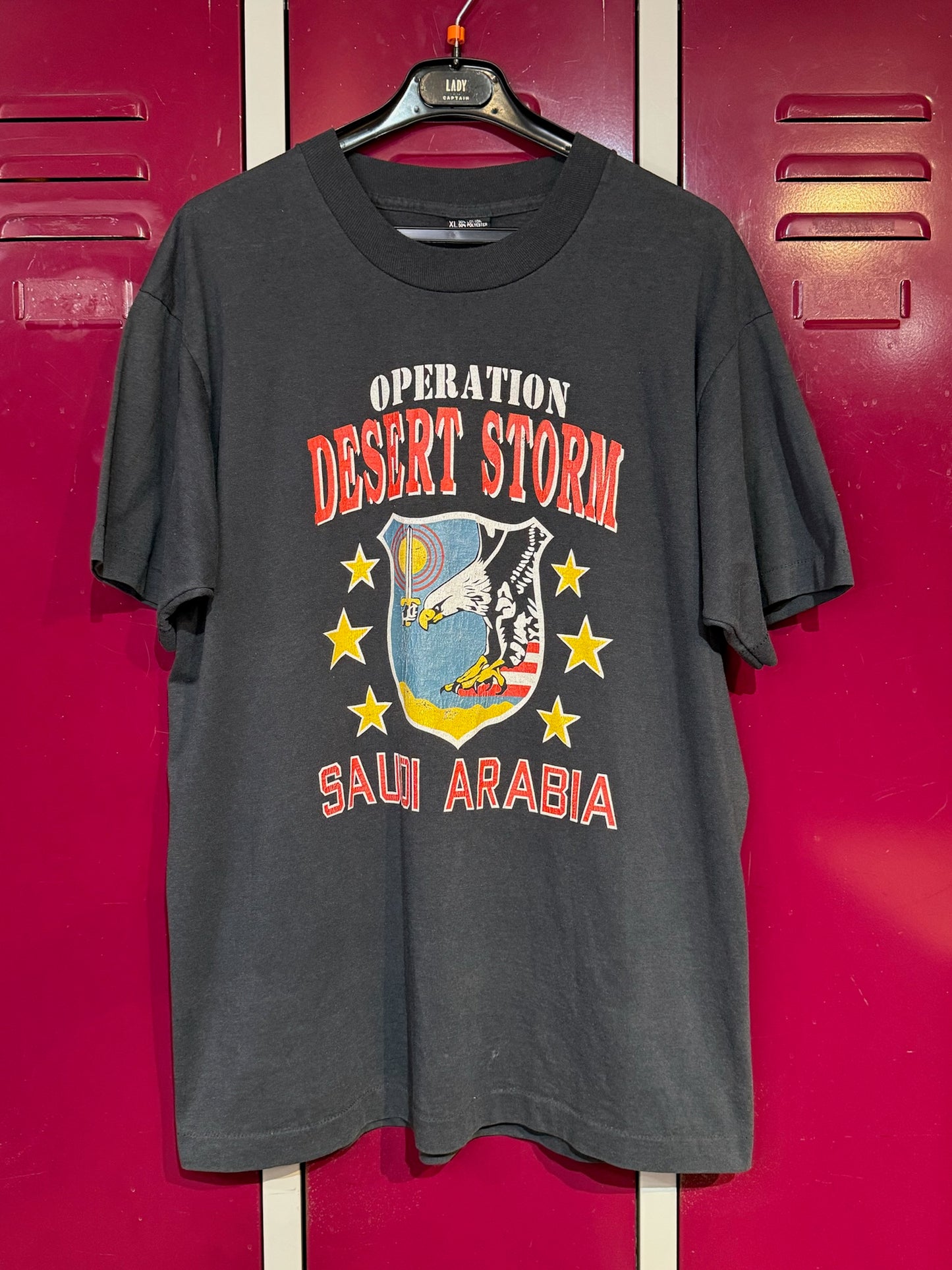 VINTAGE 1991 OPERATION DESERT STORM "SAUDI ARABIA" T-SHIRT SZ: XL