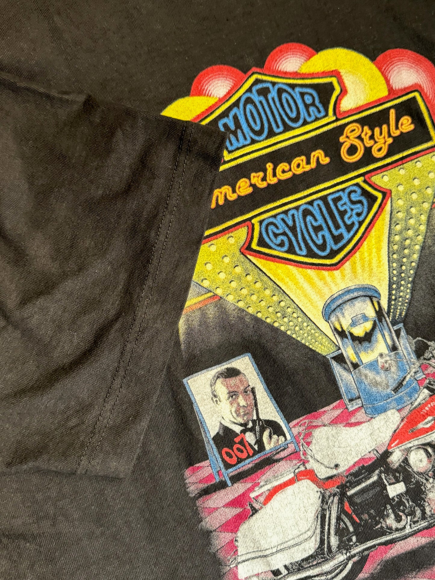 VINTAGE 90s AMERICAN STYLE MOTORCYCLES "MOVIE THEATER" T-SHIRT SZ: XL