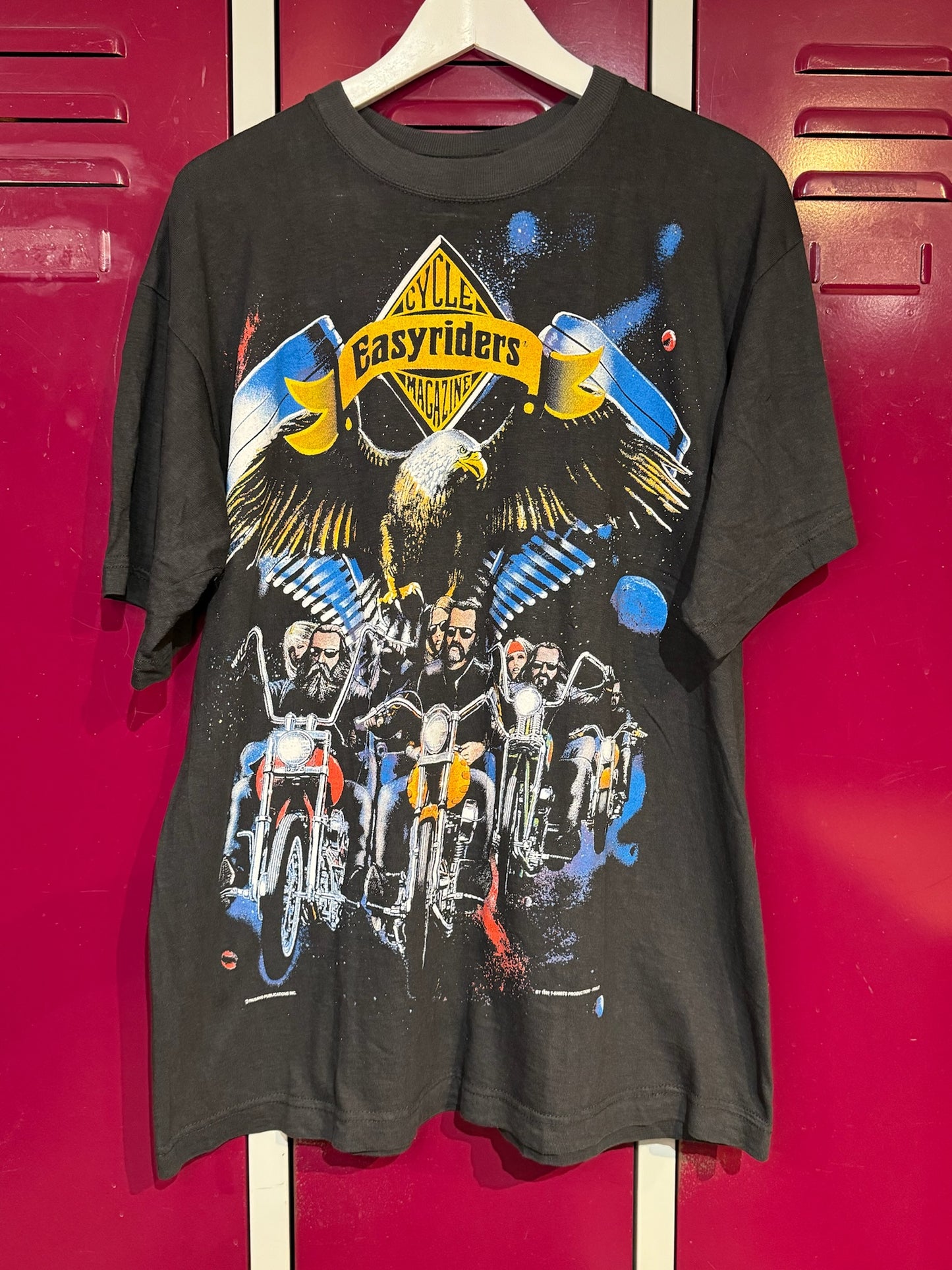 VINTAGE 1999 EASYRIDERS "EAGLE & BIKERS" MOTORCYCLES T-SHIRT SZ: XL