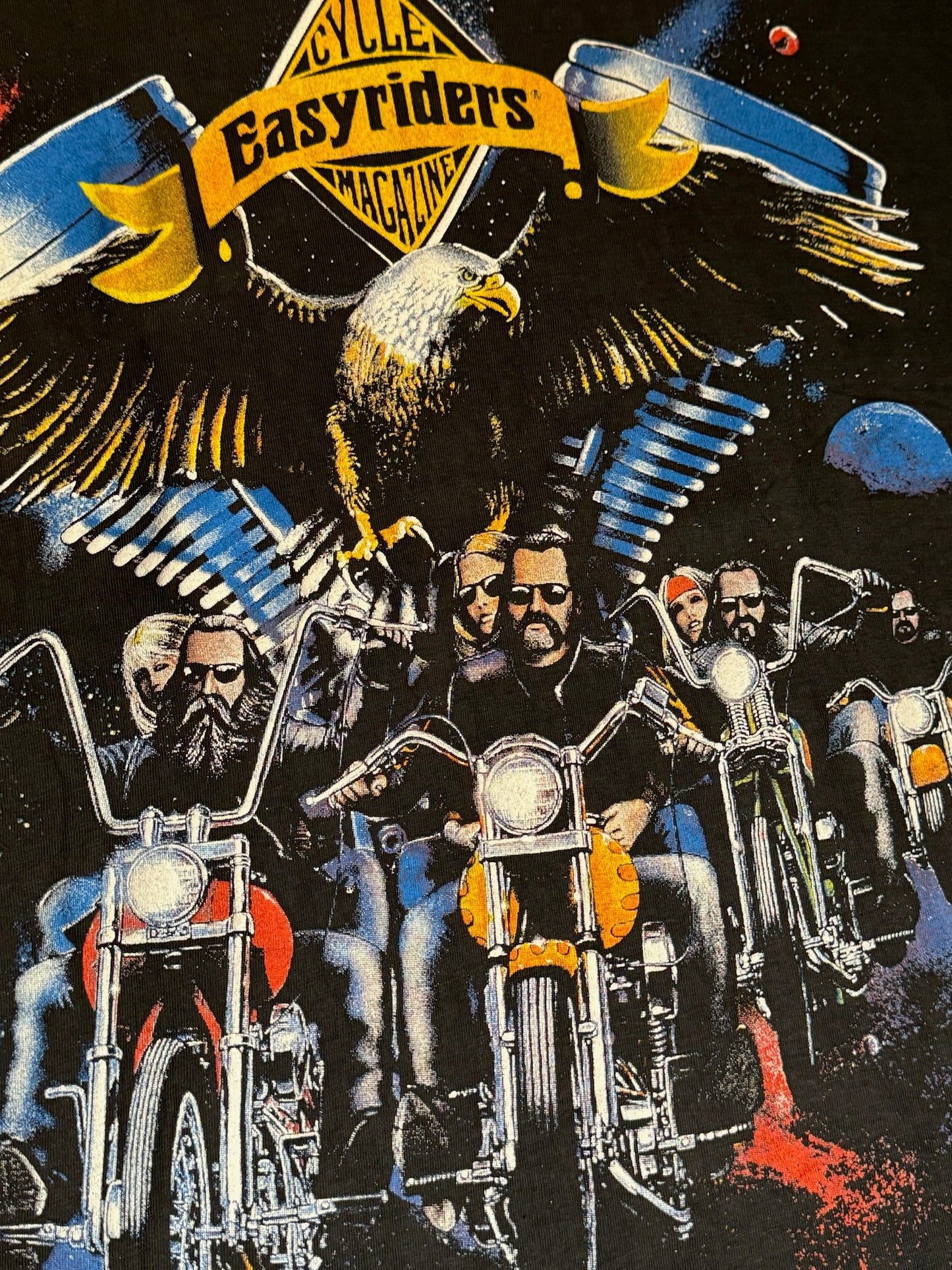 VINTAGE 1999 EASYRIDERS "EAGLE & BIKERS" MOTORCYCLES T-SHIRT SZ: XL