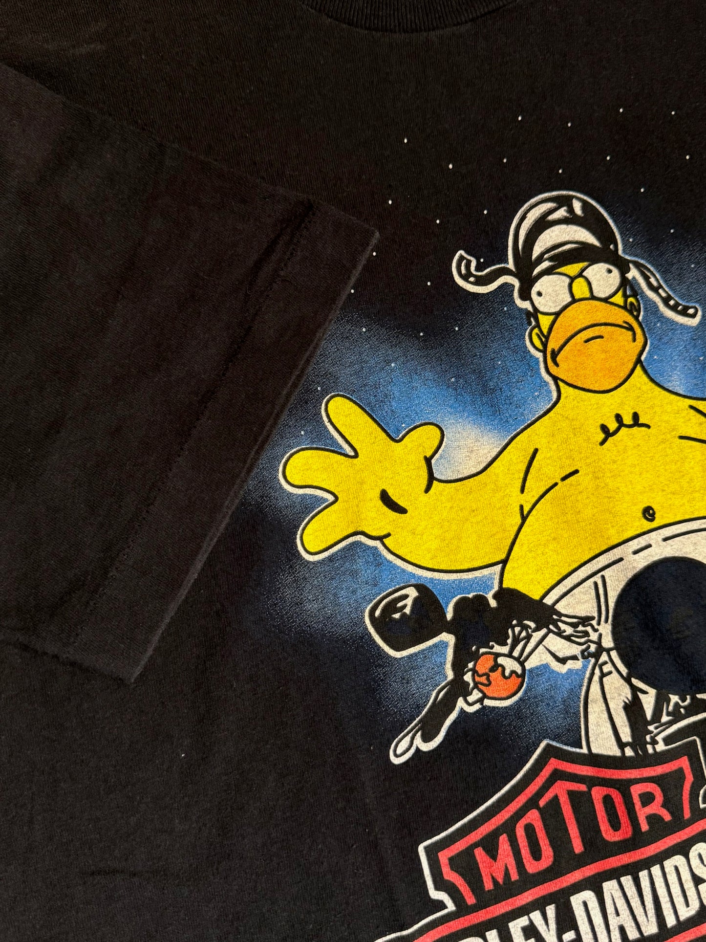 VINTAGE 90s HARLEY DAVIDSON "HOMER SIMPSONS" MOTORCYCLE T-SHIRT SZ: M