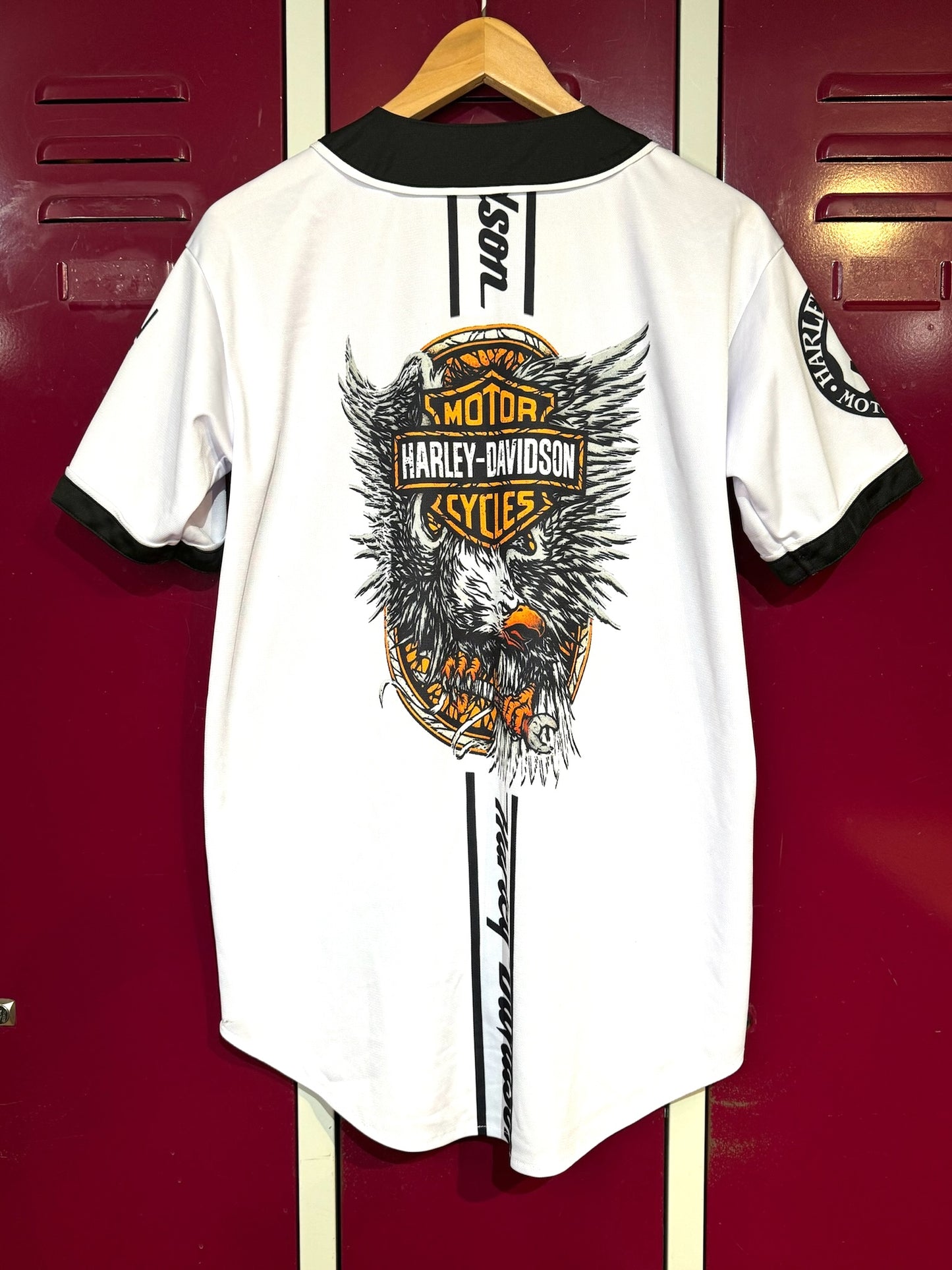 HARLEY DAVIDSON MOTORCYCLES BASEBALL JERSEY SZ: M