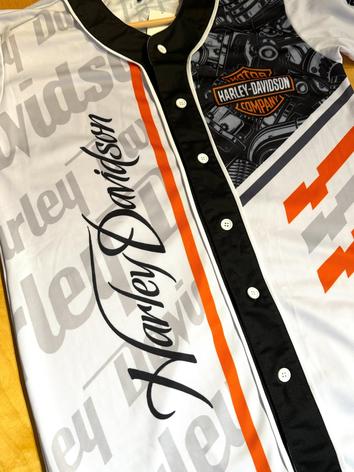 HARLEY DAVIDSON MOTORCYCLES BASEBALL JERSEY SZ: M