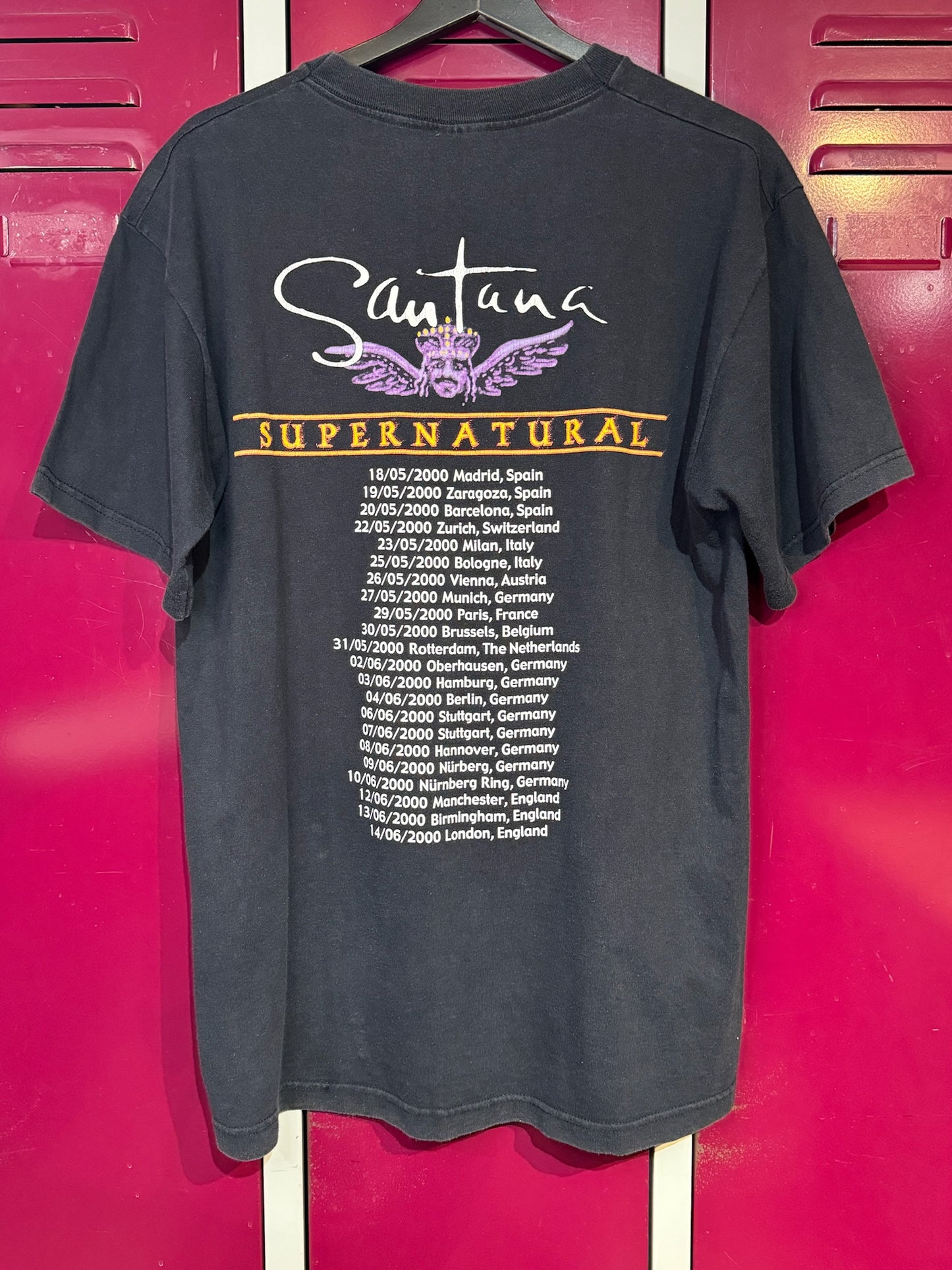 VINTAGE 1999 CARLOS SANTANA "SUPERNATURAL TOUR 2000" MUSIC T-SHIRT SZ: L