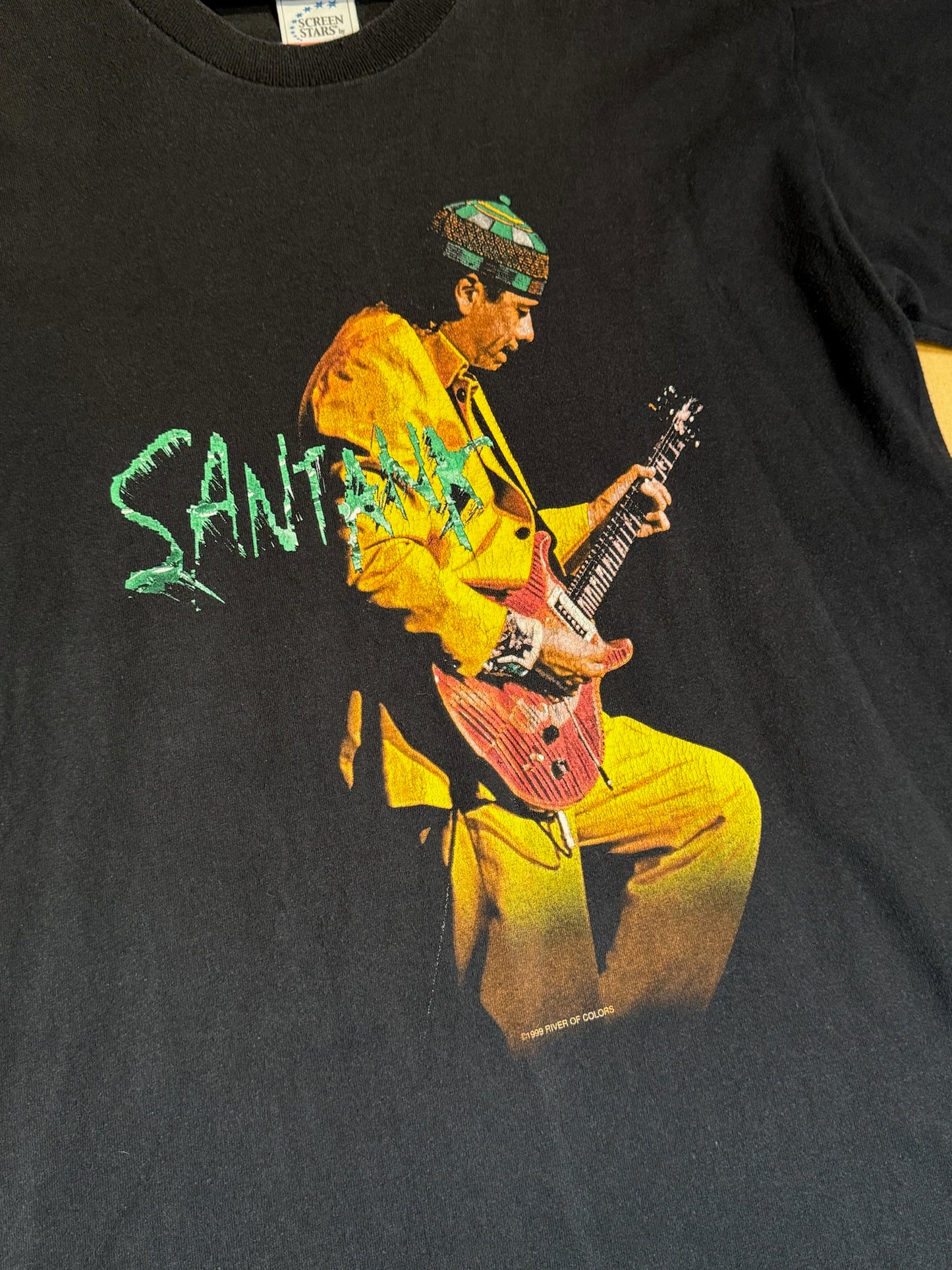 VINTAGE 1999 CARLOS SANTANA "SUPERNATURAL TOUR 2000" MUSIC T-SHIRT SZ: L