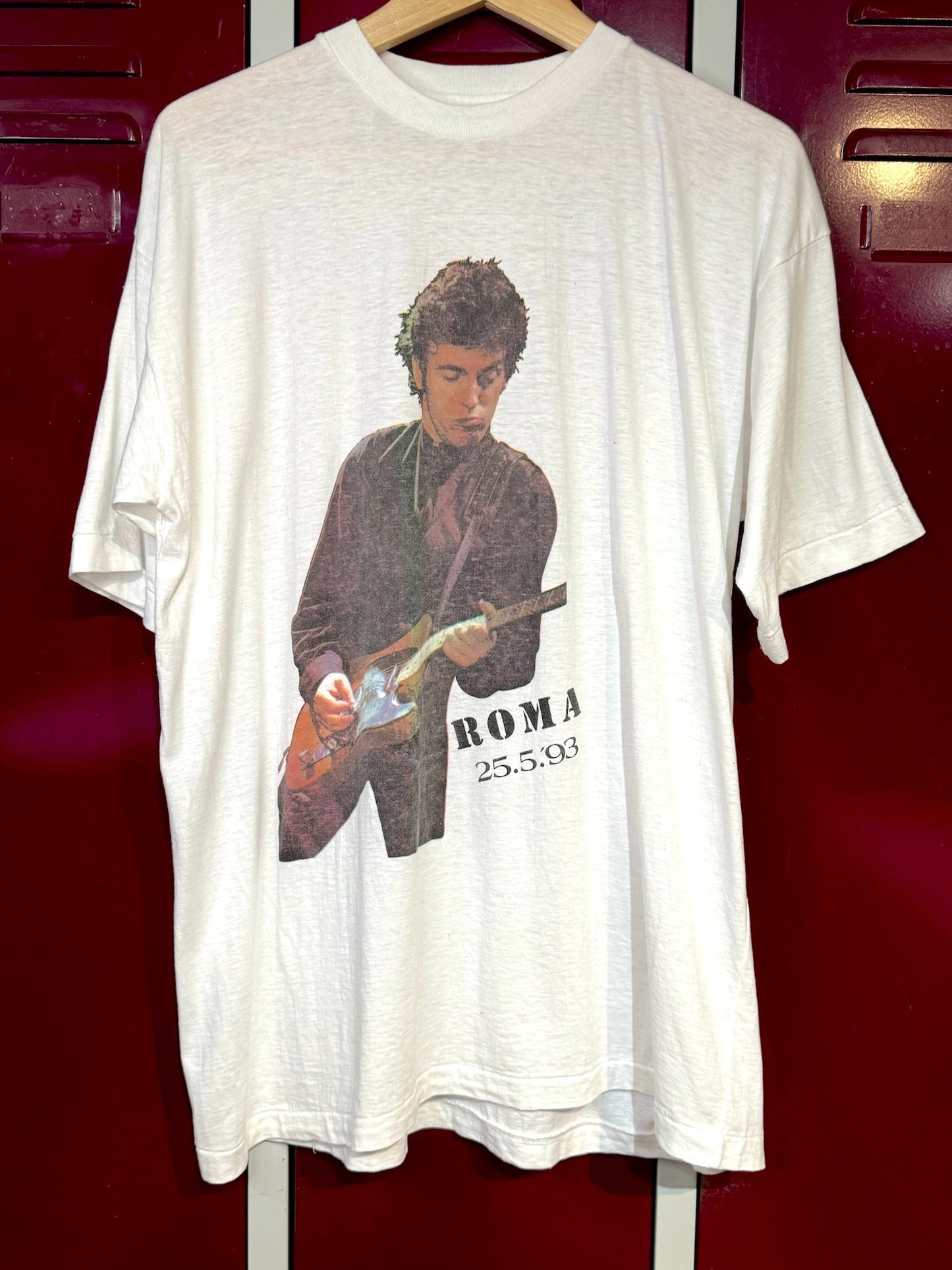 VINTAGE 1993 BRUCE SPRINGSTEEN "ROMA 25.5.'93" MUSIC T-SHIRT SZ: XL