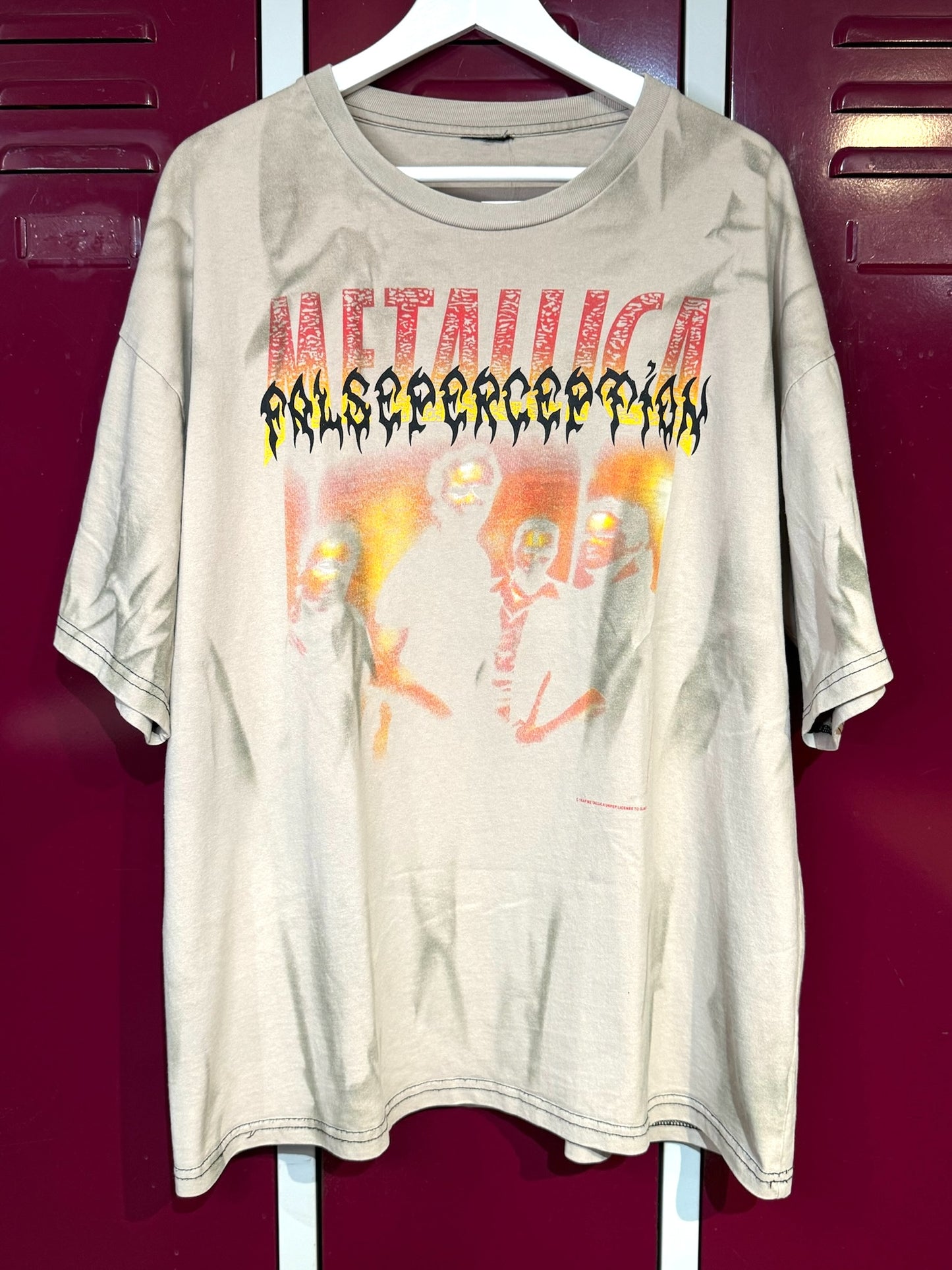 VINTAGE 1998 METALLICA "FALSEPERCEPTION" TIE DYE MUSIC BAND T-SHIRT SZ: XL