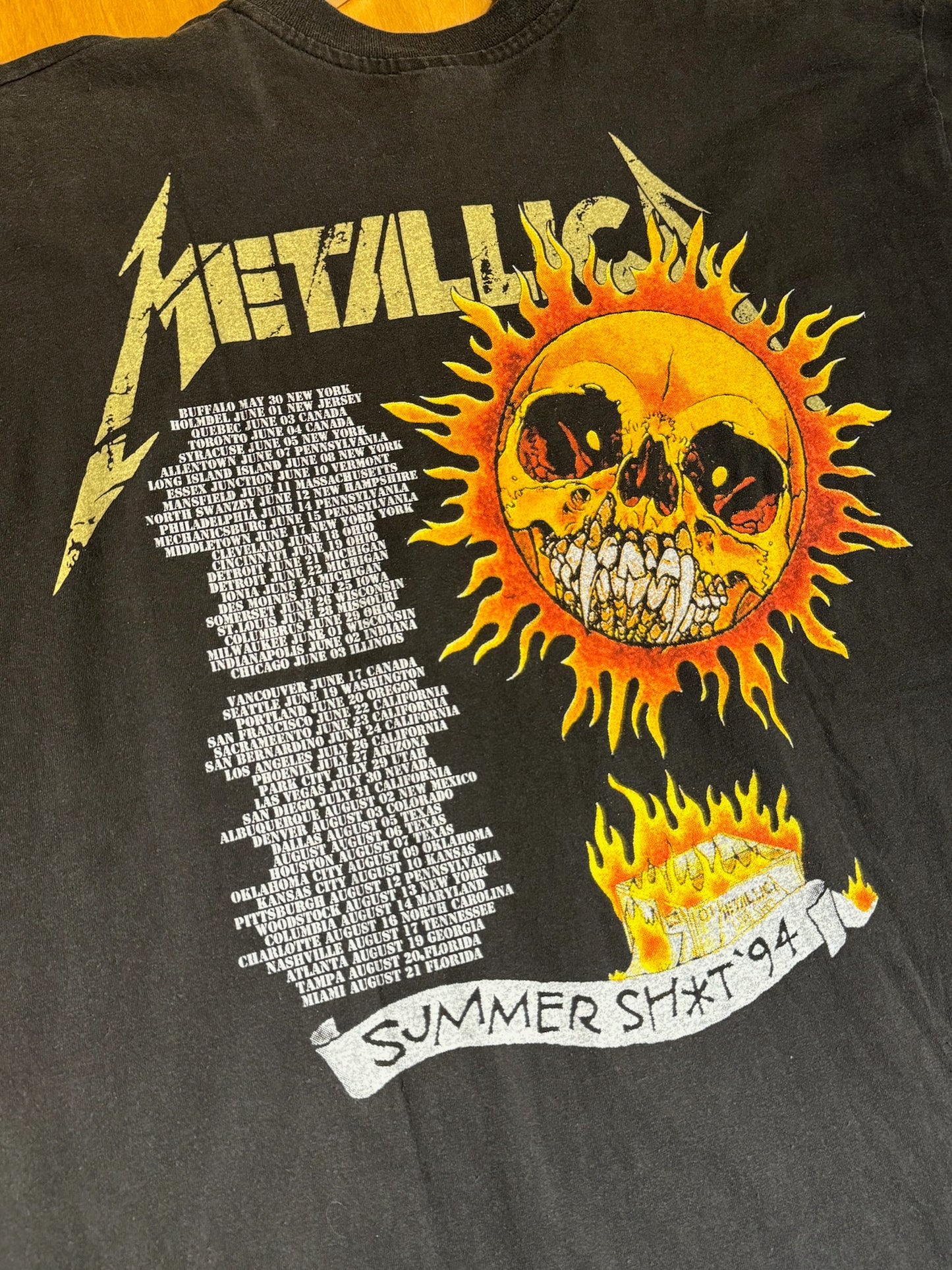 VINTAGE 1994 METALLICA "SUMMER SH*T '94 TOUR" BAND T-SHIRT SZ: XL
