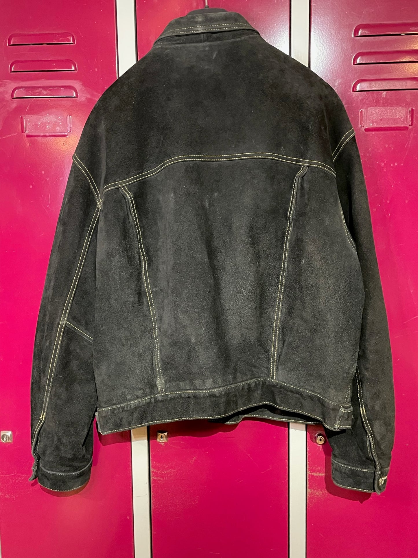 DIESEL VINTAGE WESTERN TRUCKER LEATHER SUEDE JACKET SZ: L