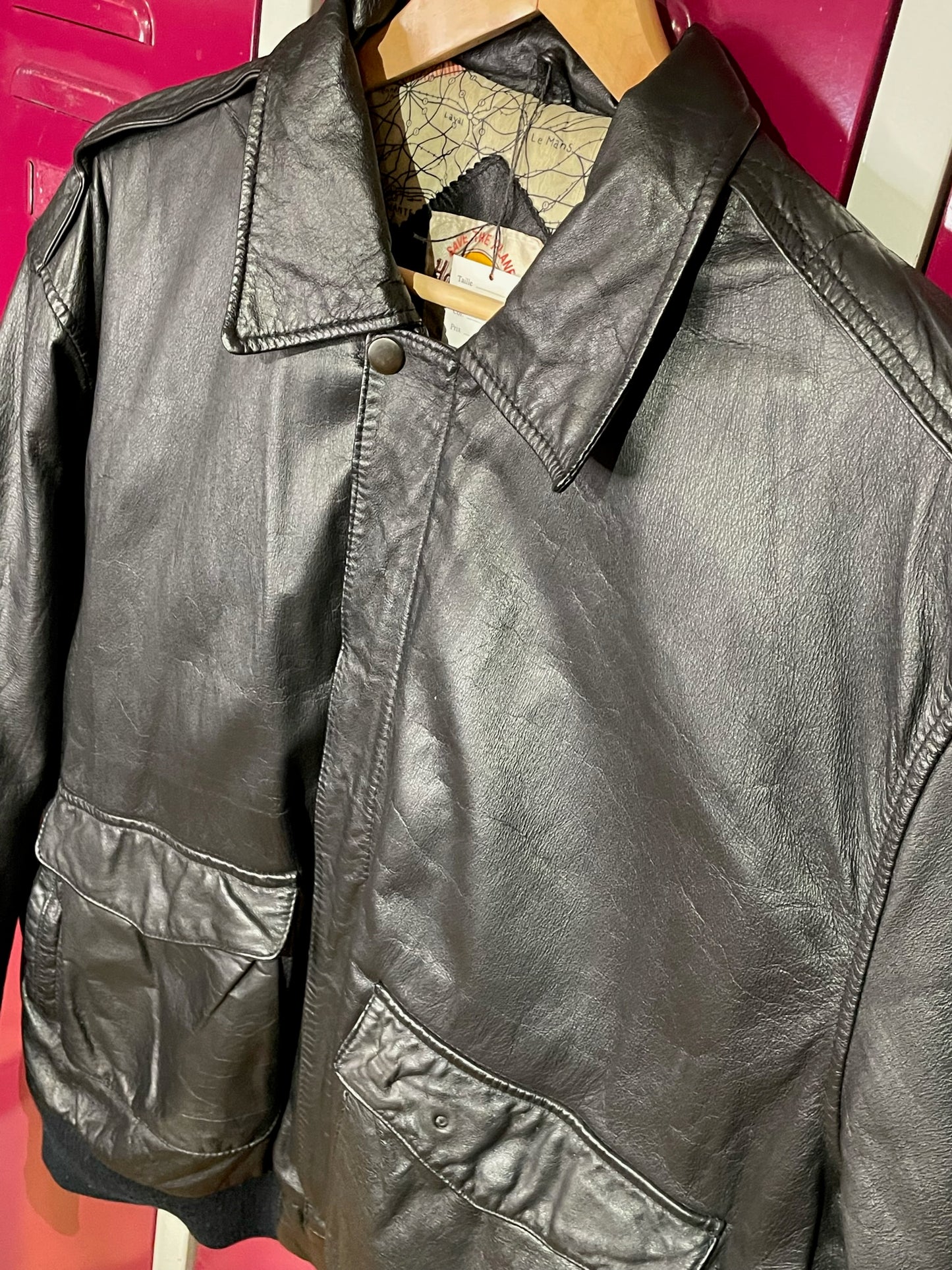 HARD ROCK CAFE VINTAGE LEATHER FLIGHT JACKET SZ: L