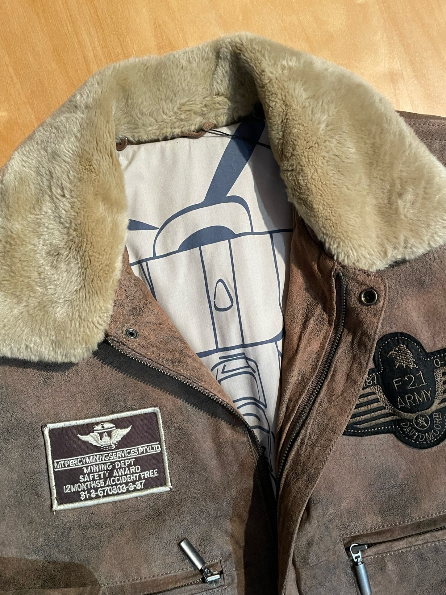 DAVID MOORE LEATHER SUEDE FLIGHT JACKET SZ: 48=M/L