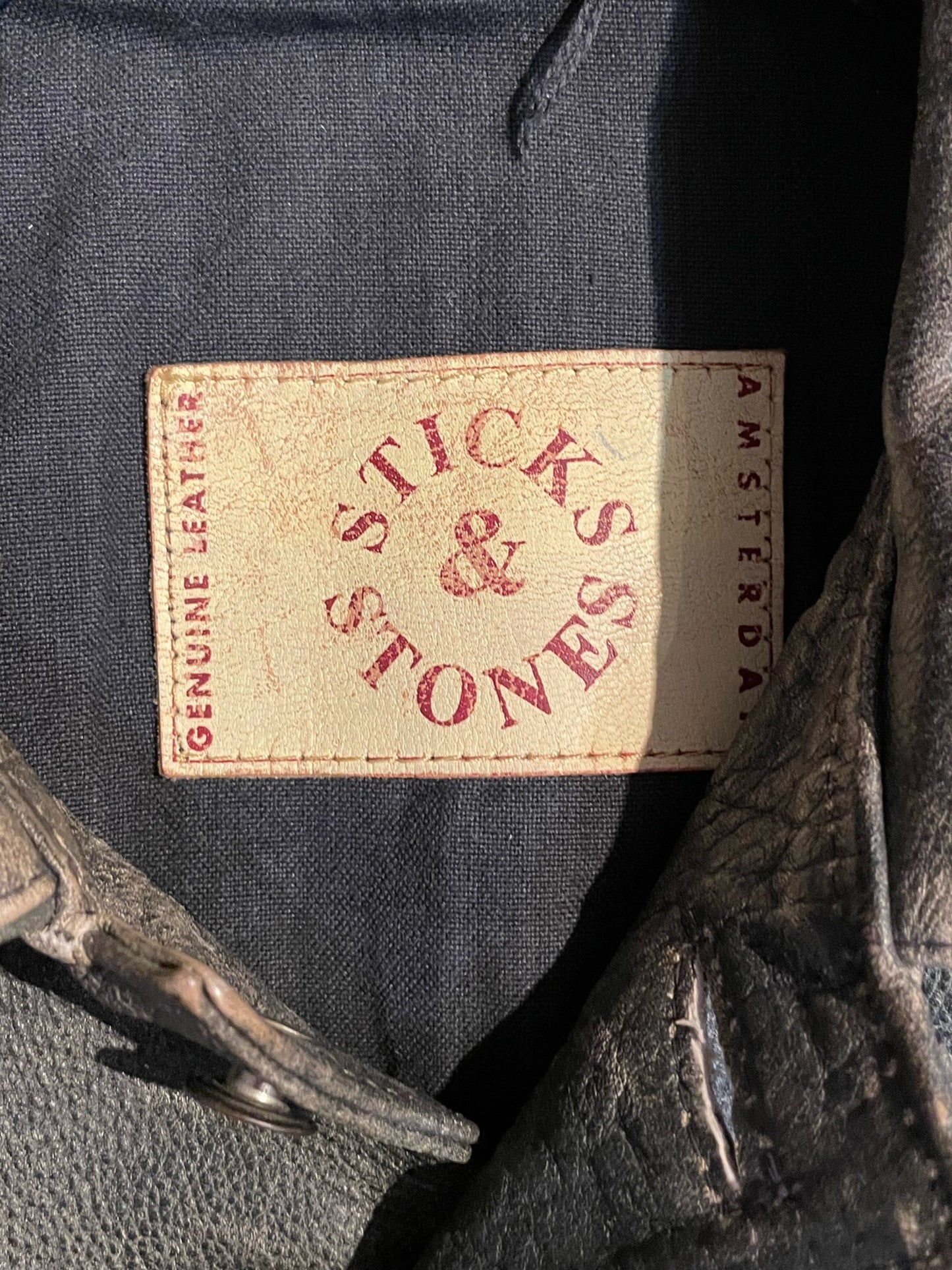 STICKS & STONES WESTERN VINTAGE LEATHER JACKET SZ: XS
