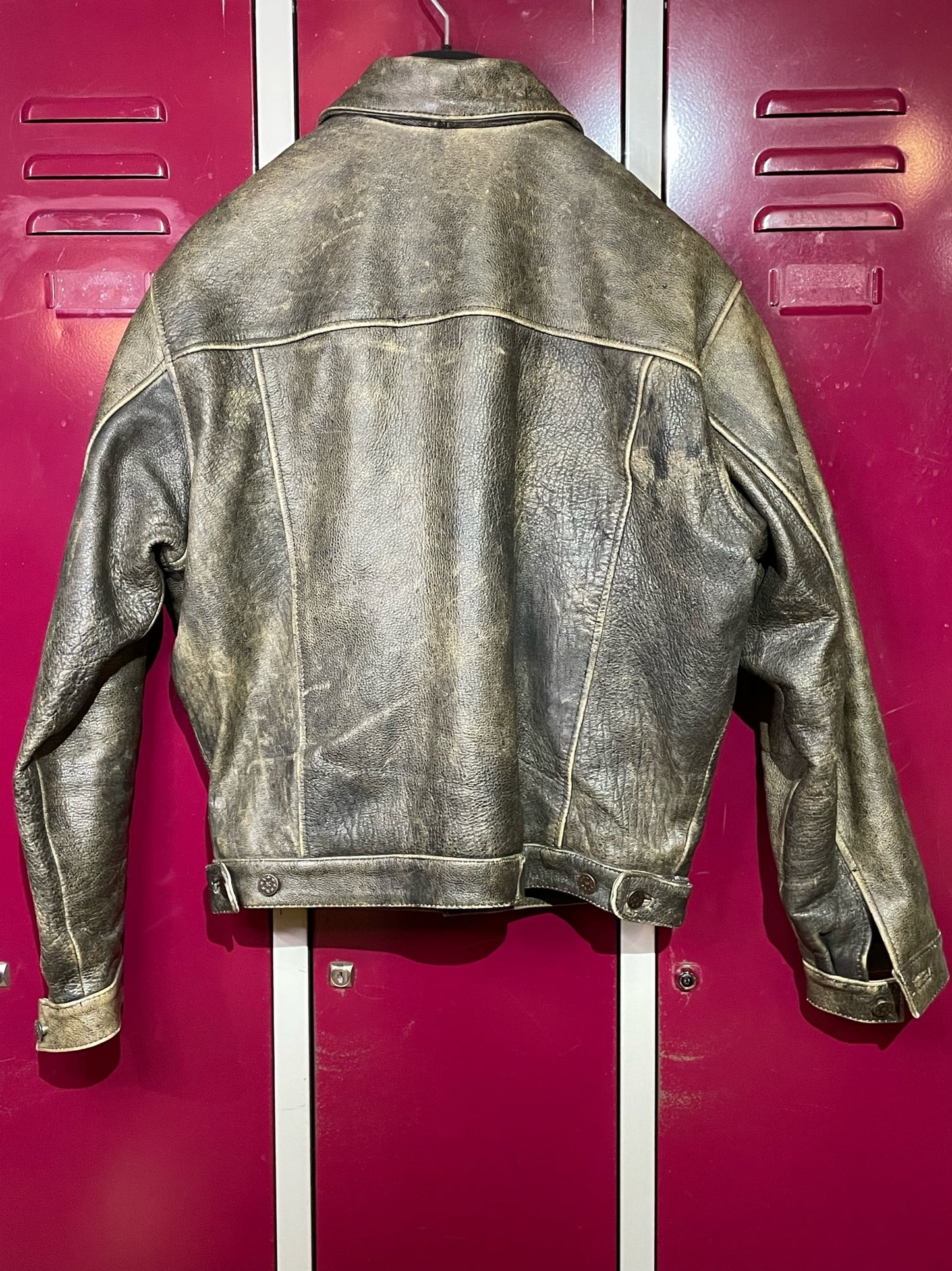 STICKS & STONES WESTERN VINTAGE LEATHER JACKET SZ: XS