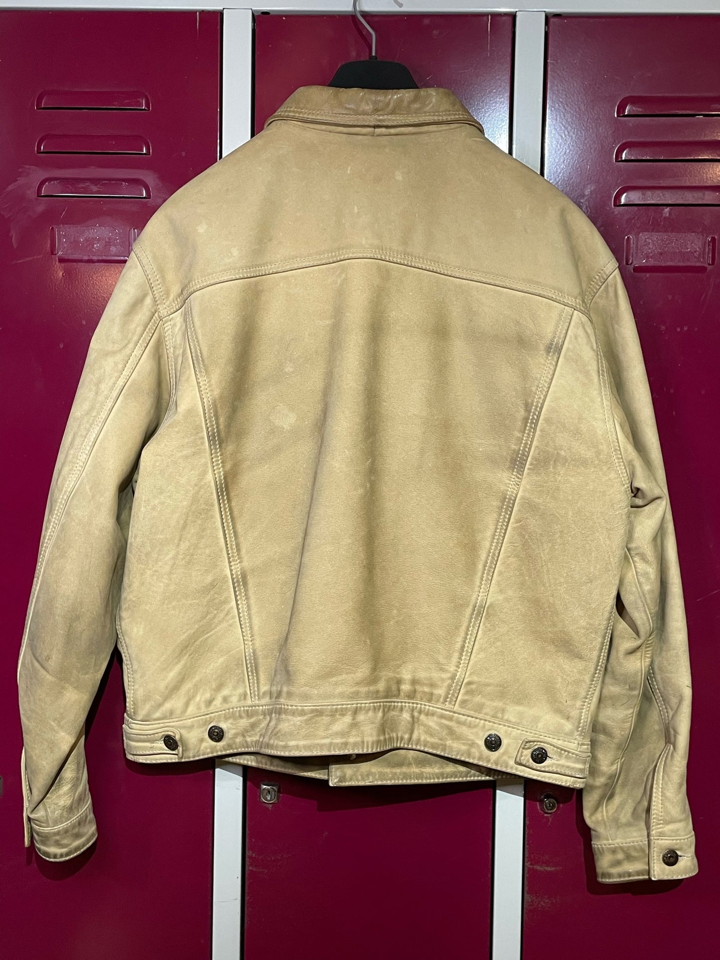 LEVI'S VINTAGE WESTERN TRUCKER LEATHER JACKET  SZ: L