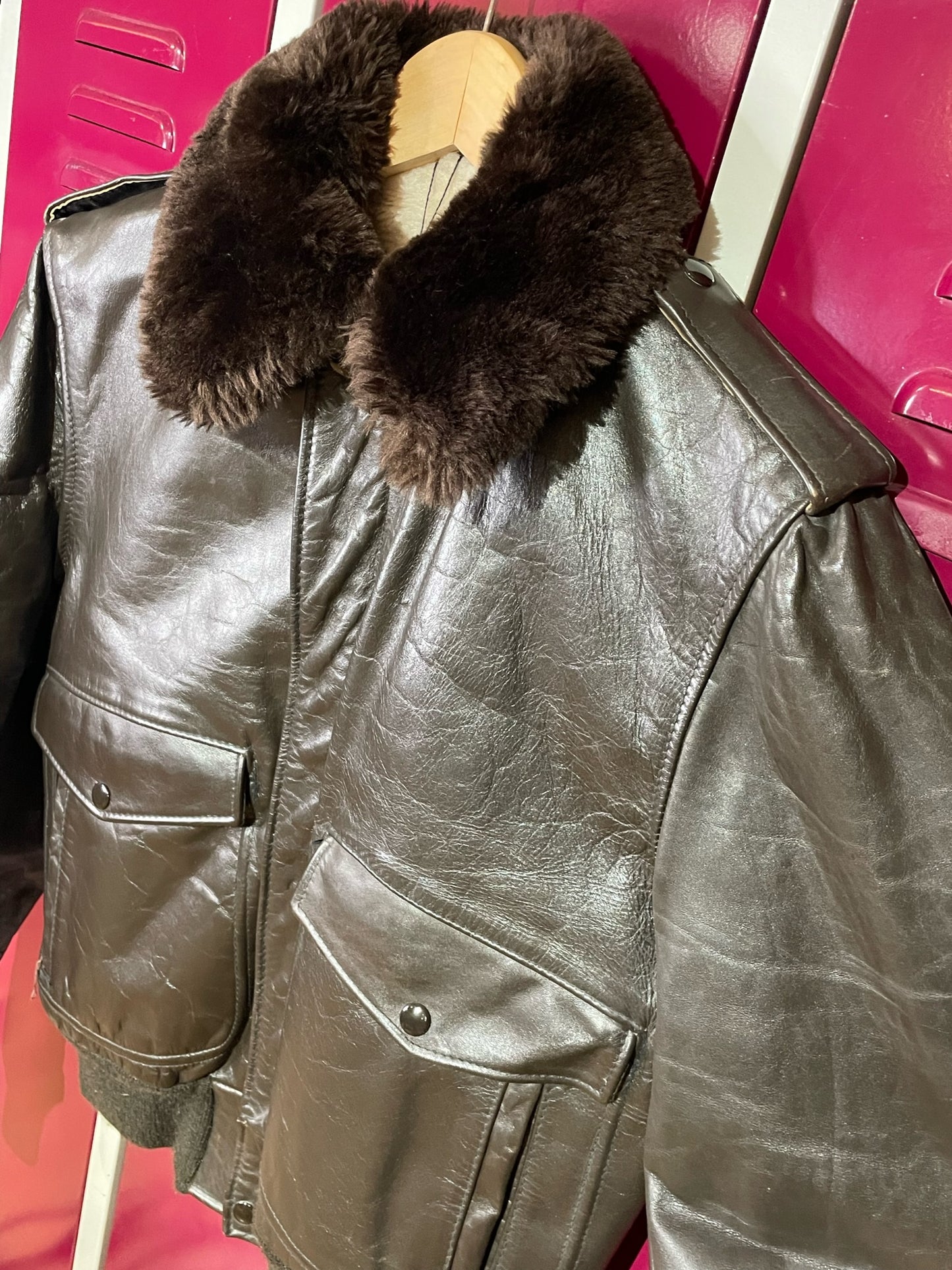SCHOTT N.Y.C VINTAGE LEATHER FLIGHT JACKET SZ: 40=M