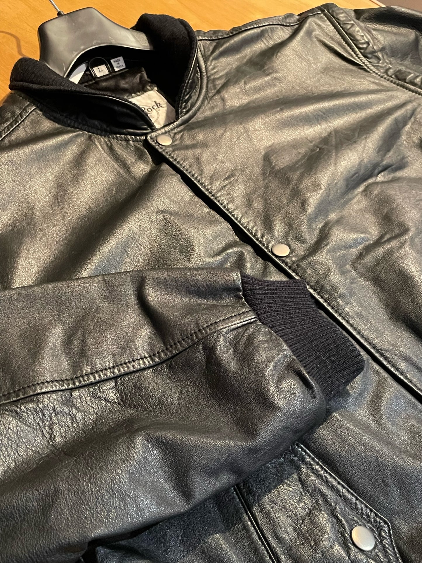 HARD ROCK CAFE VINTAGE REMOVABLE SLEEVES LEATHER JACKET SZ: L