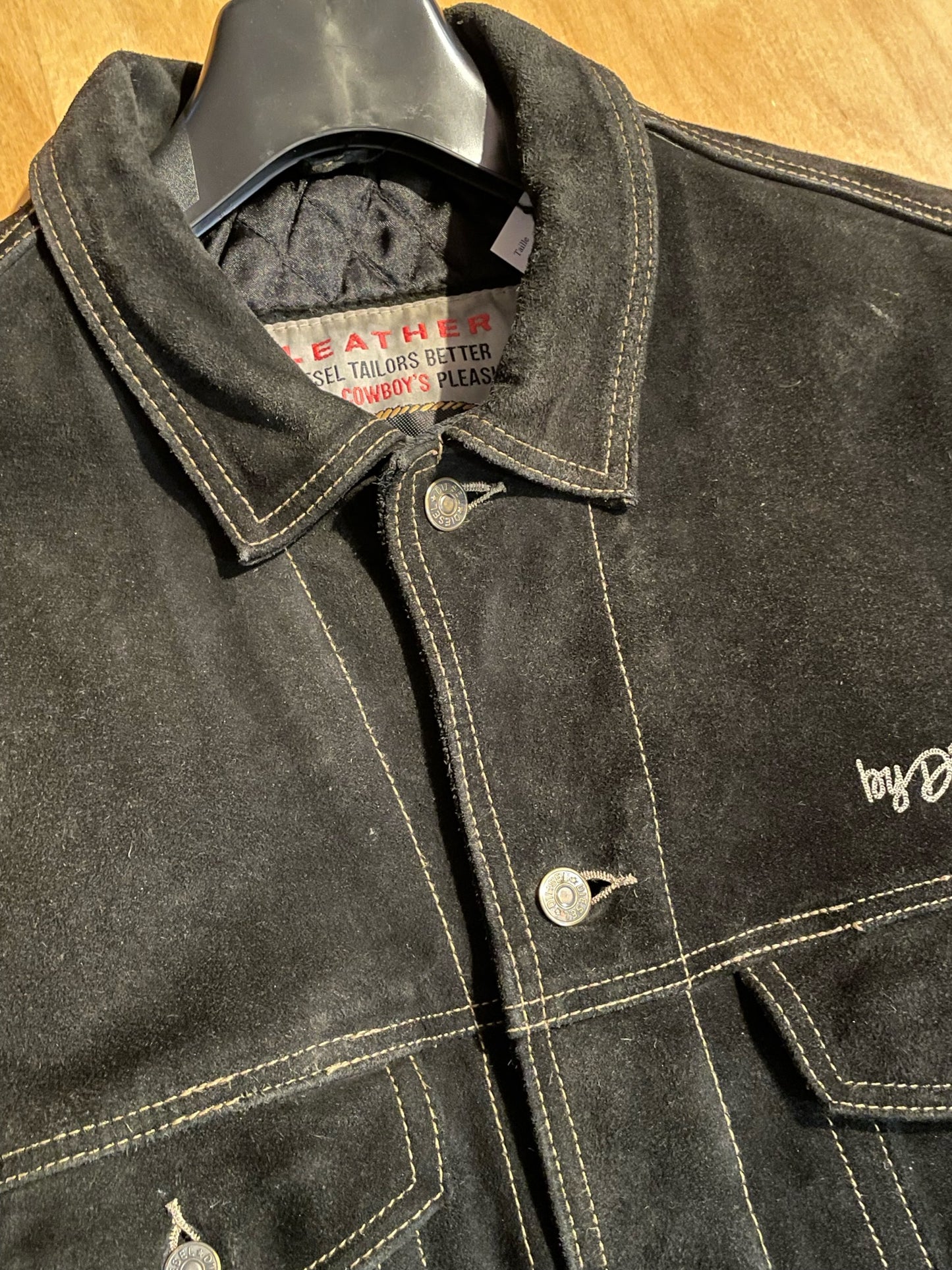 DIESEL VINTAGE WESTERN TRUCKER LEATHER SUEDE JACKET SZ: L