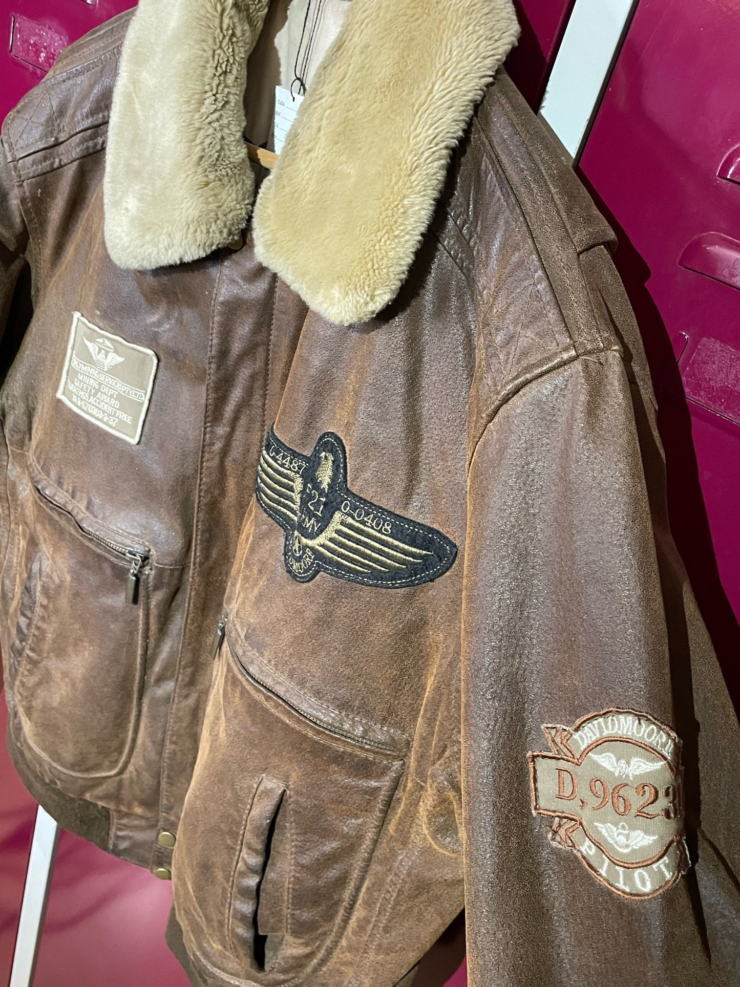 DAVID MOORE LEATHER SUEDE FLIGHT JACKET SZ: 50=L