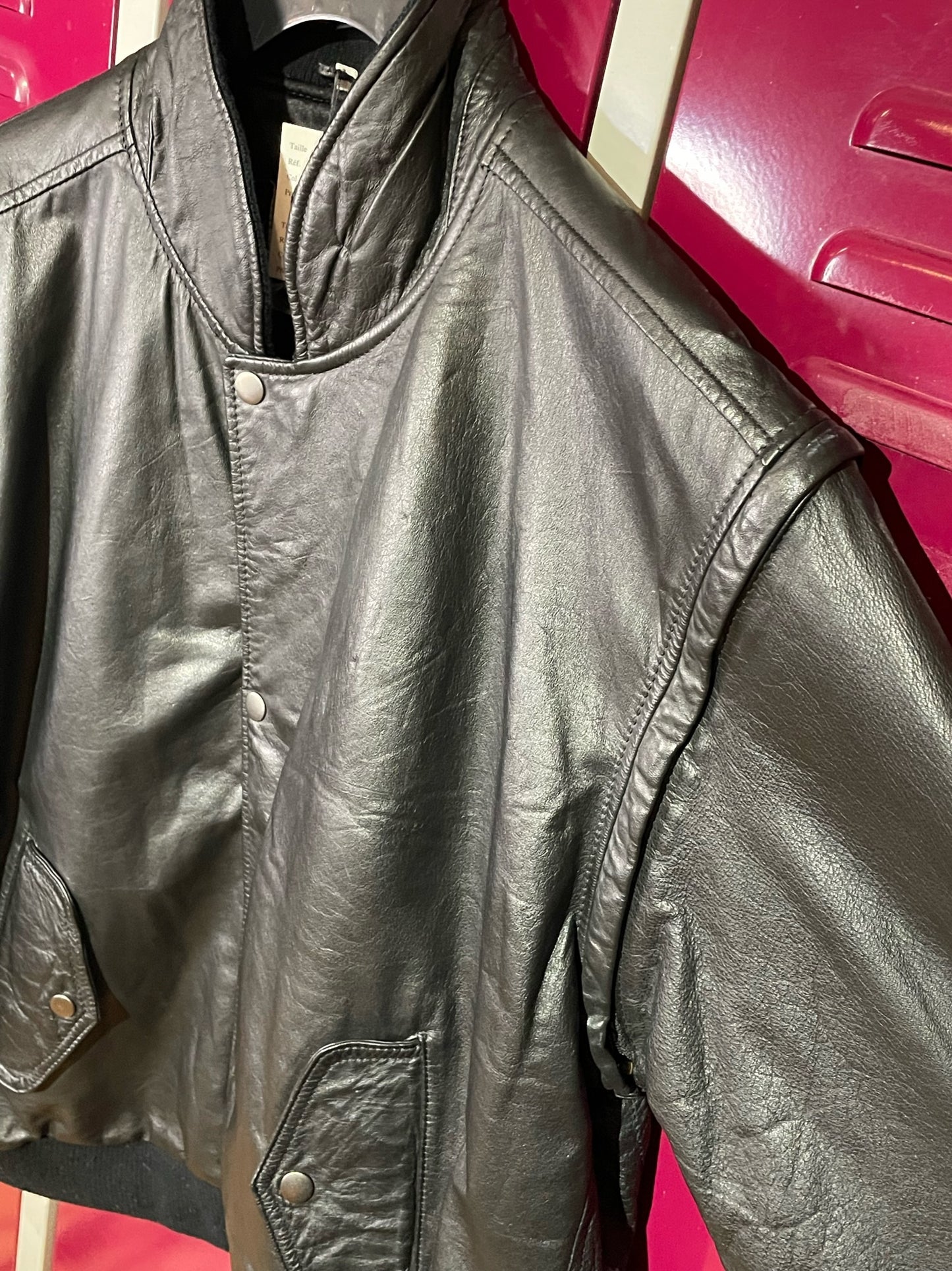 HARD ROCK CAFE VINTAGE REMOVABLE SLEEVES LEATHER JACKET SZ: L