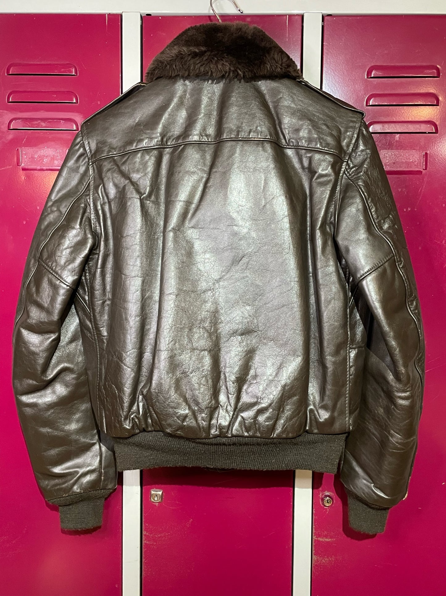 SCHOTT N.Y.C VINTAGE LEATHER FLIGHT JACKET SZ: 40=M