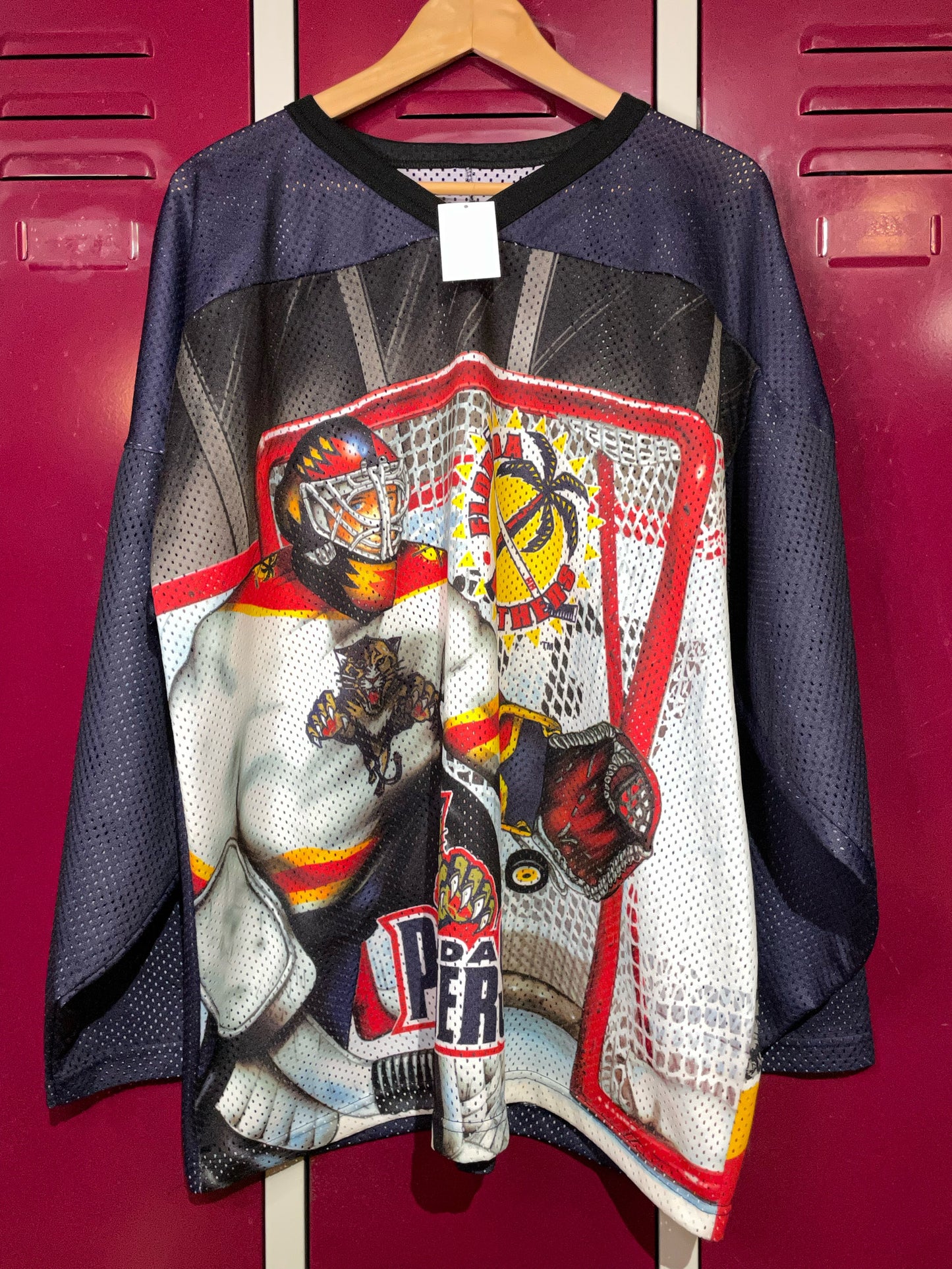 VINTAGE CCM FLORIDA PANTHERS ALLOVER PRINT NHL HOCKEY JERSEY SZ: L/XL