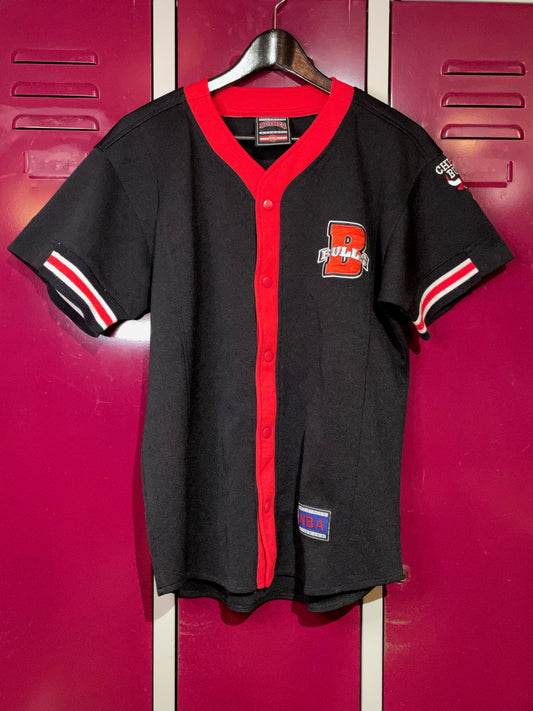 "KIDS" VINTAGE NUTMEG CHICAGO BULLS NBA WARMUP SHIRT  SZ: YXL = XS