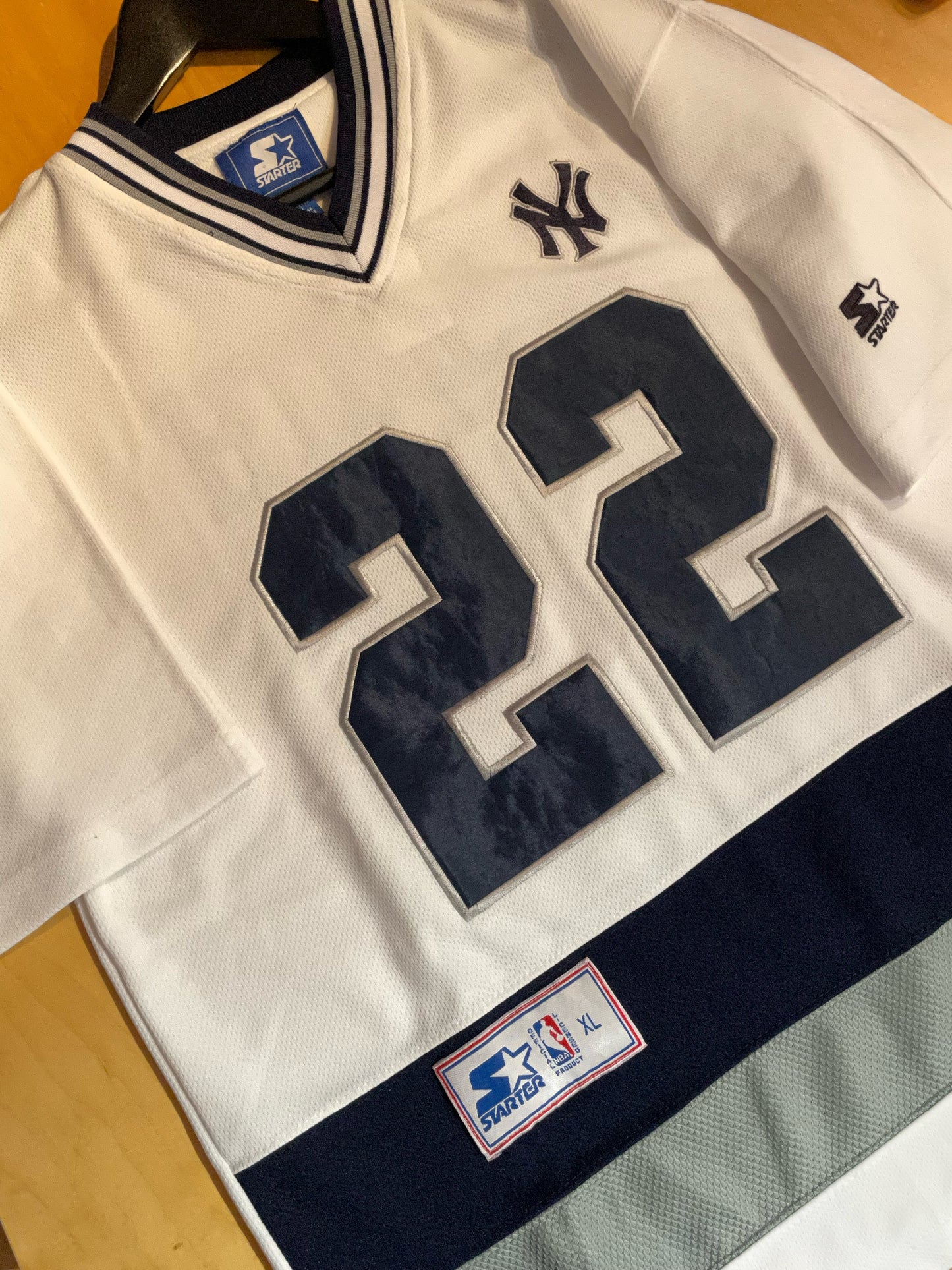 VINTAGE STARTER NEW YORK YANKEES "E. SMITH" MLB JERSEY  SZ: XL