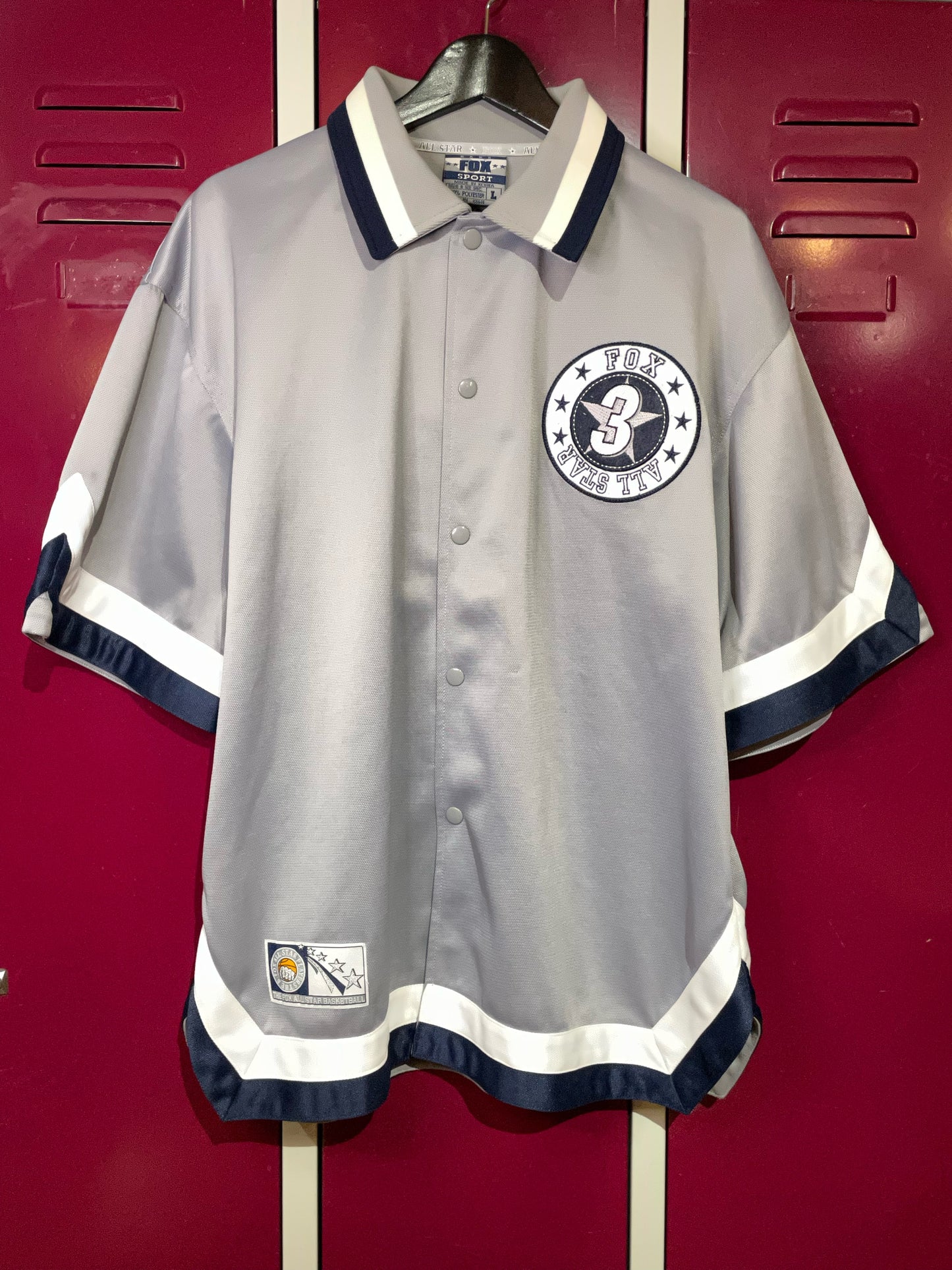 VINTAGE BARE FOX SPORT BASKETBALL WARMUP SHIRT SZ: L