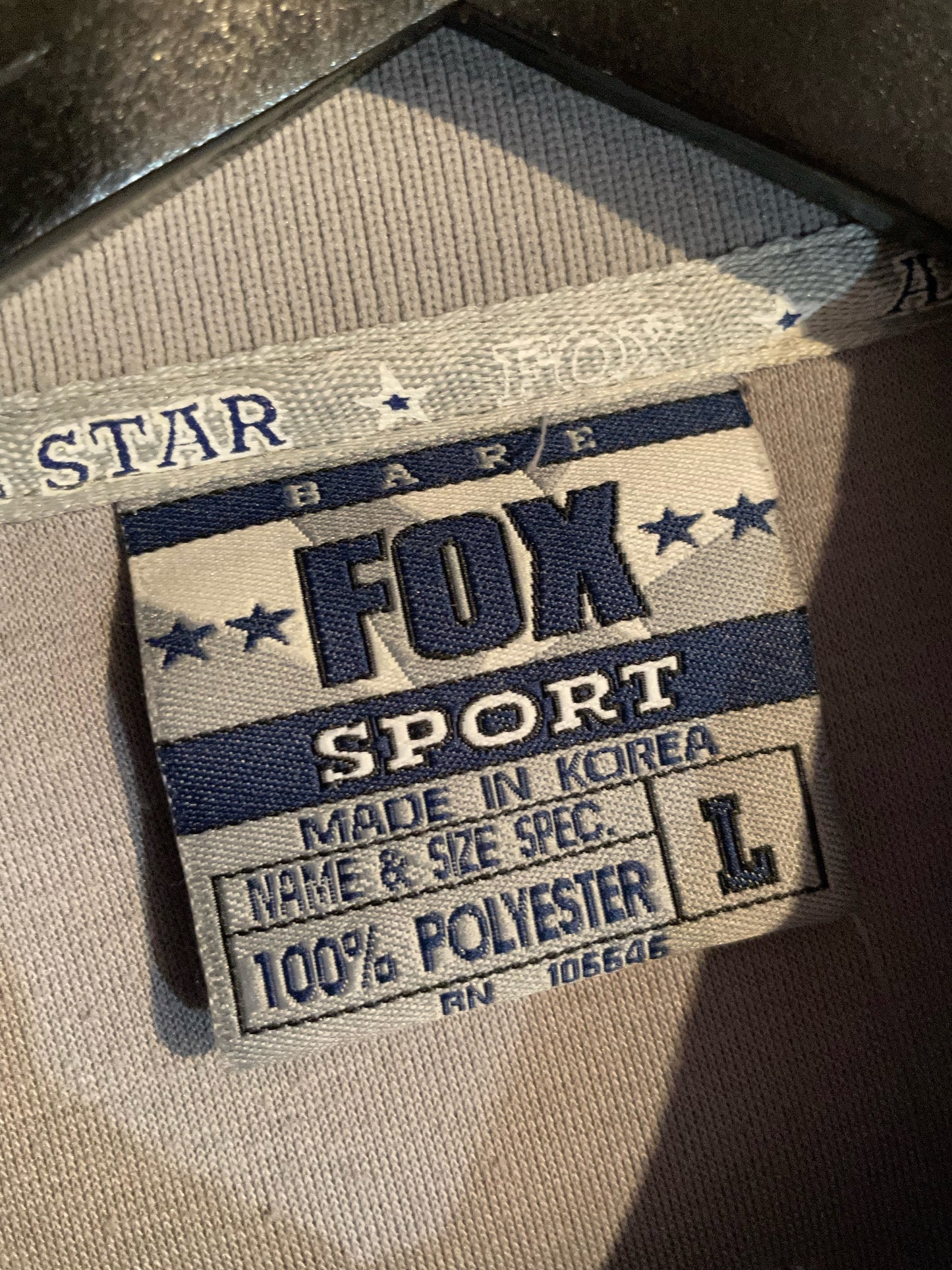 VINTAGE BARE FOX SPORT BASKETBALL WARMUP SHIRT SZ: L