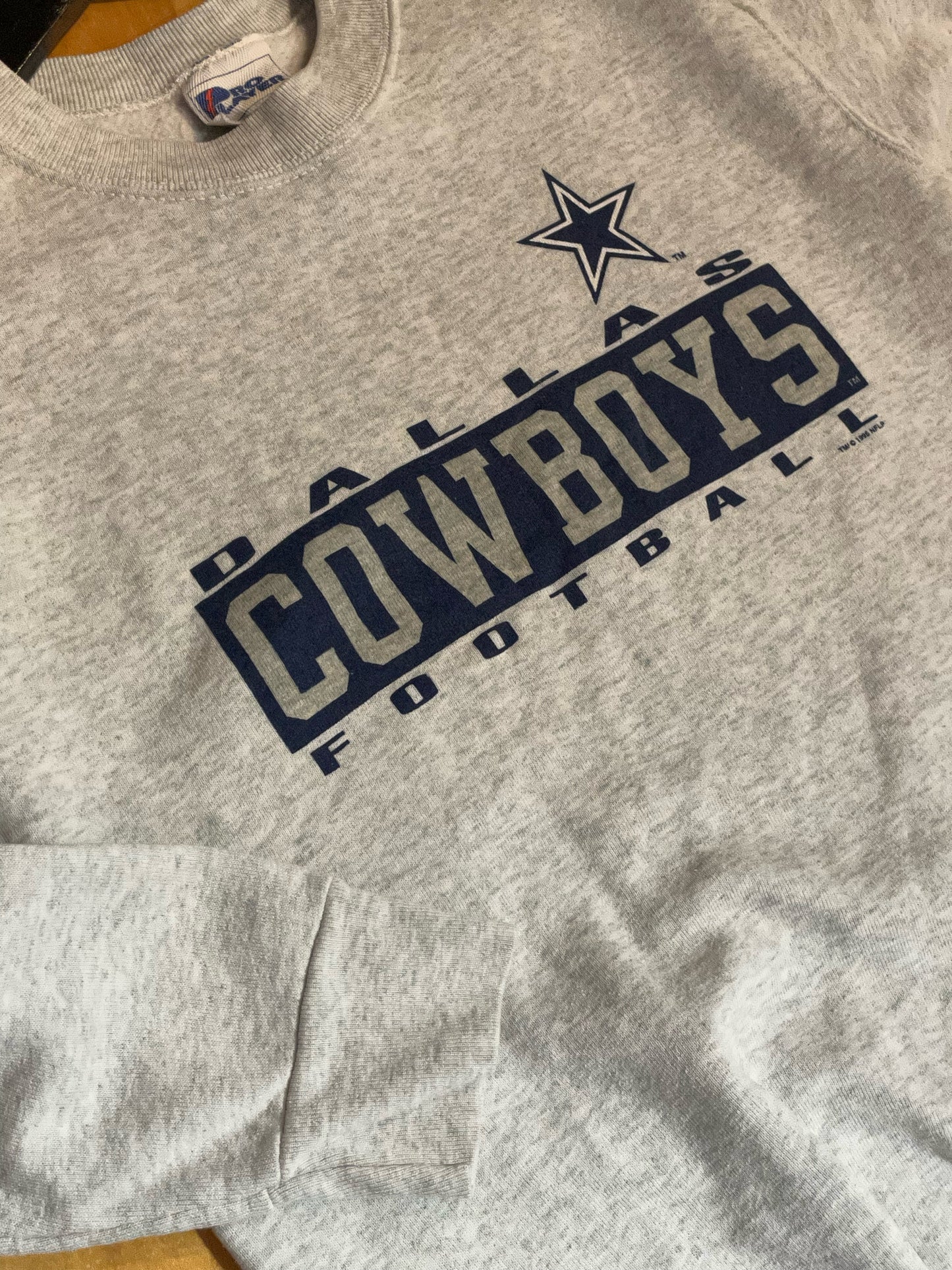 "KIDS" VINTAGE PRO PLAYER DALLAS COWBOYS NFL CREWNECK SWEATSHIRT SZ: 14-16 = XS