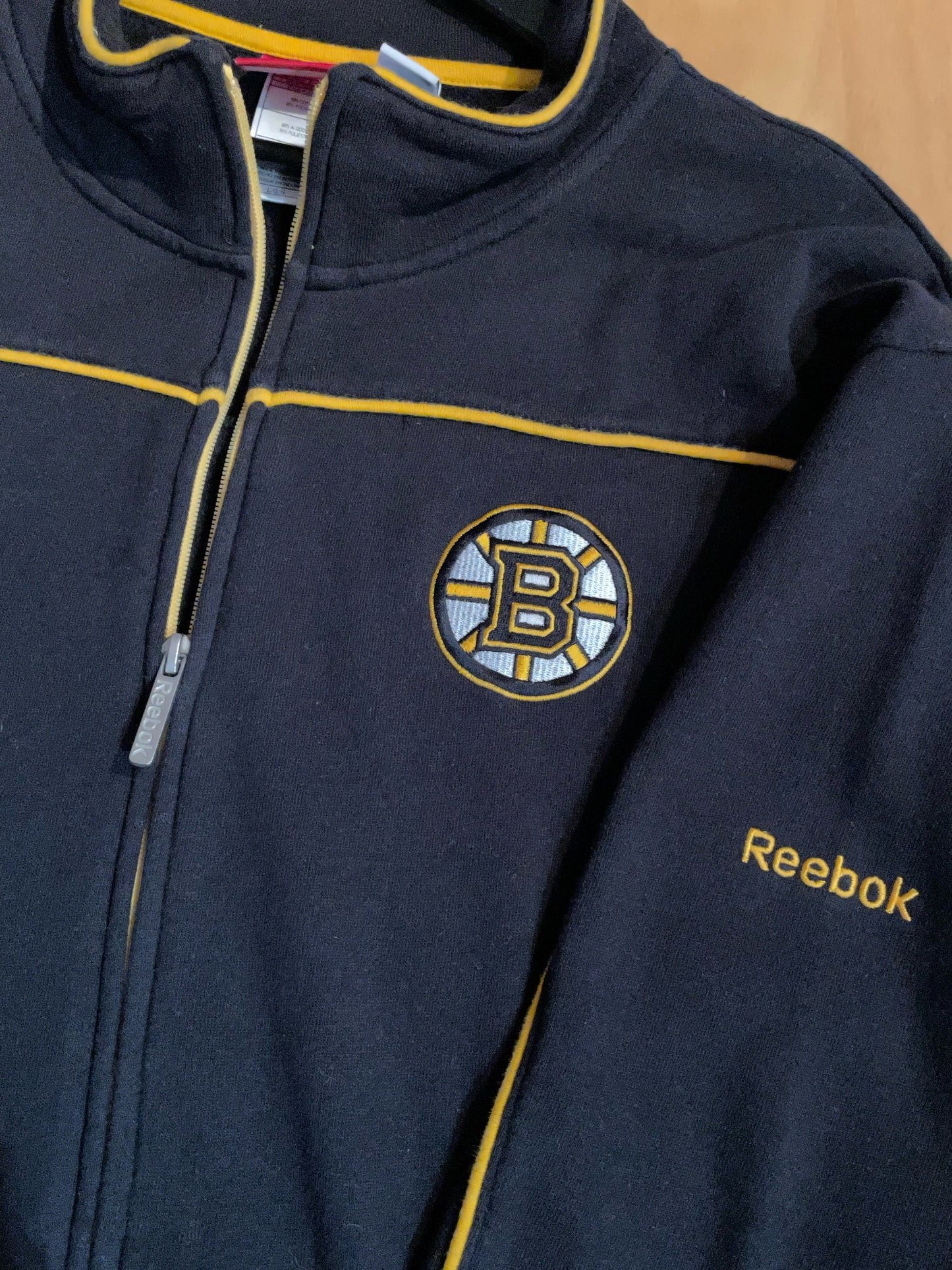 REEBOK BOSTON BRUINS NHL HOCKEY SWEAT FULL ZIP SZ: L