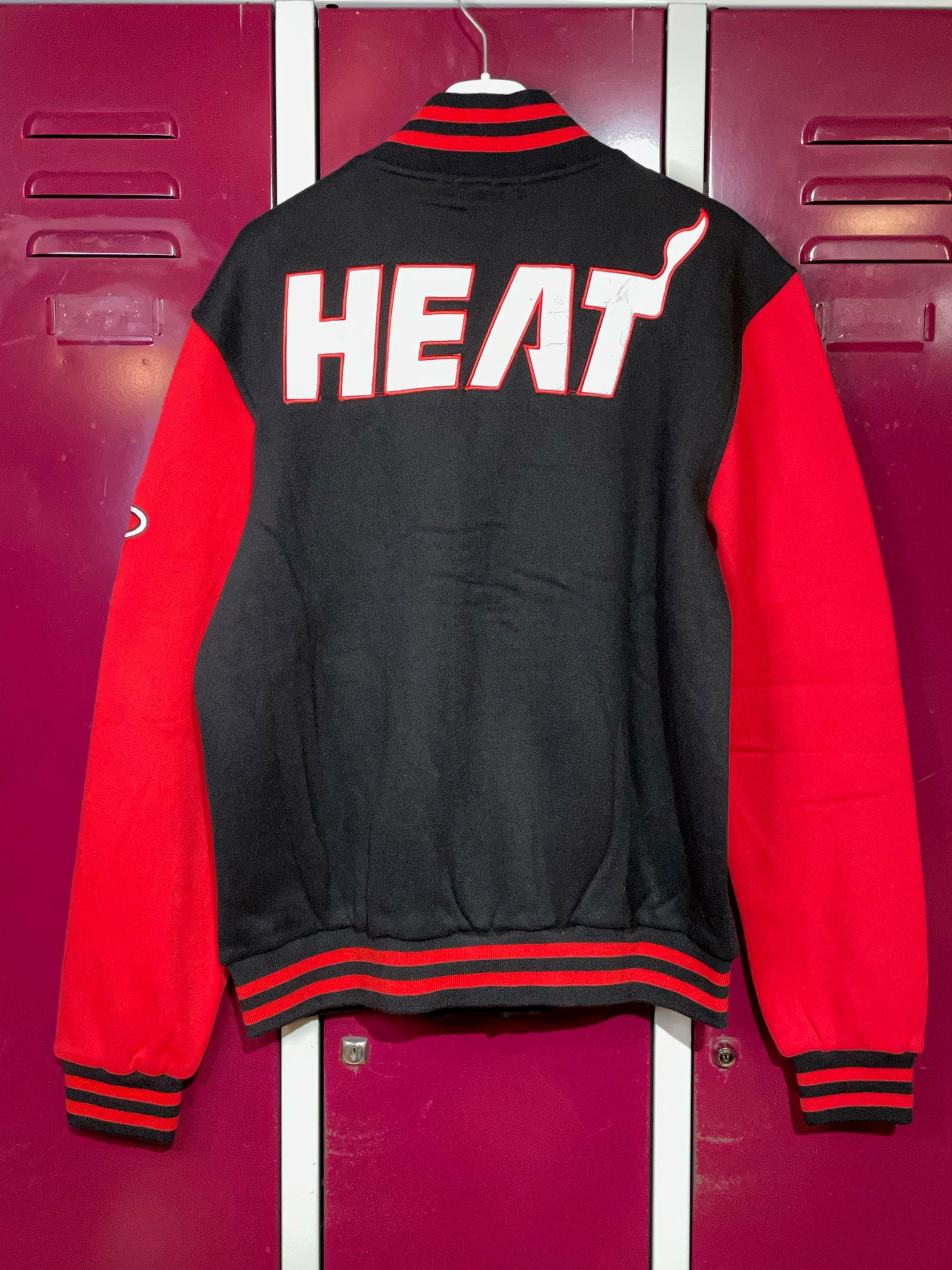 MIAMI HEAT SWEAT BUTTON-UP BASEBALL JACKET SWEAT SZ: M