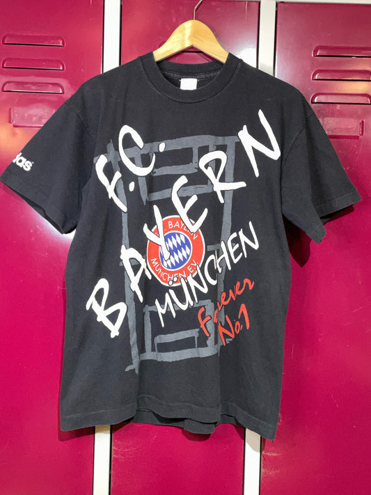 VINTAGE ADIDAS FC BAYERN MUNCHEN FOOTBALL T-SHIRT  SZ: M