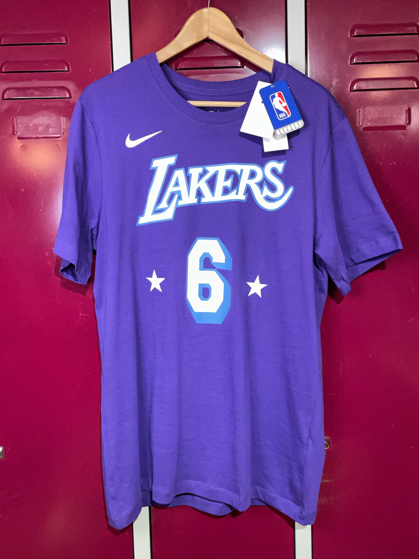 "DS" NIKE LOS ANGELES LAKERS "LEBRON JAMES" NBA T-SHIRT SZ: M