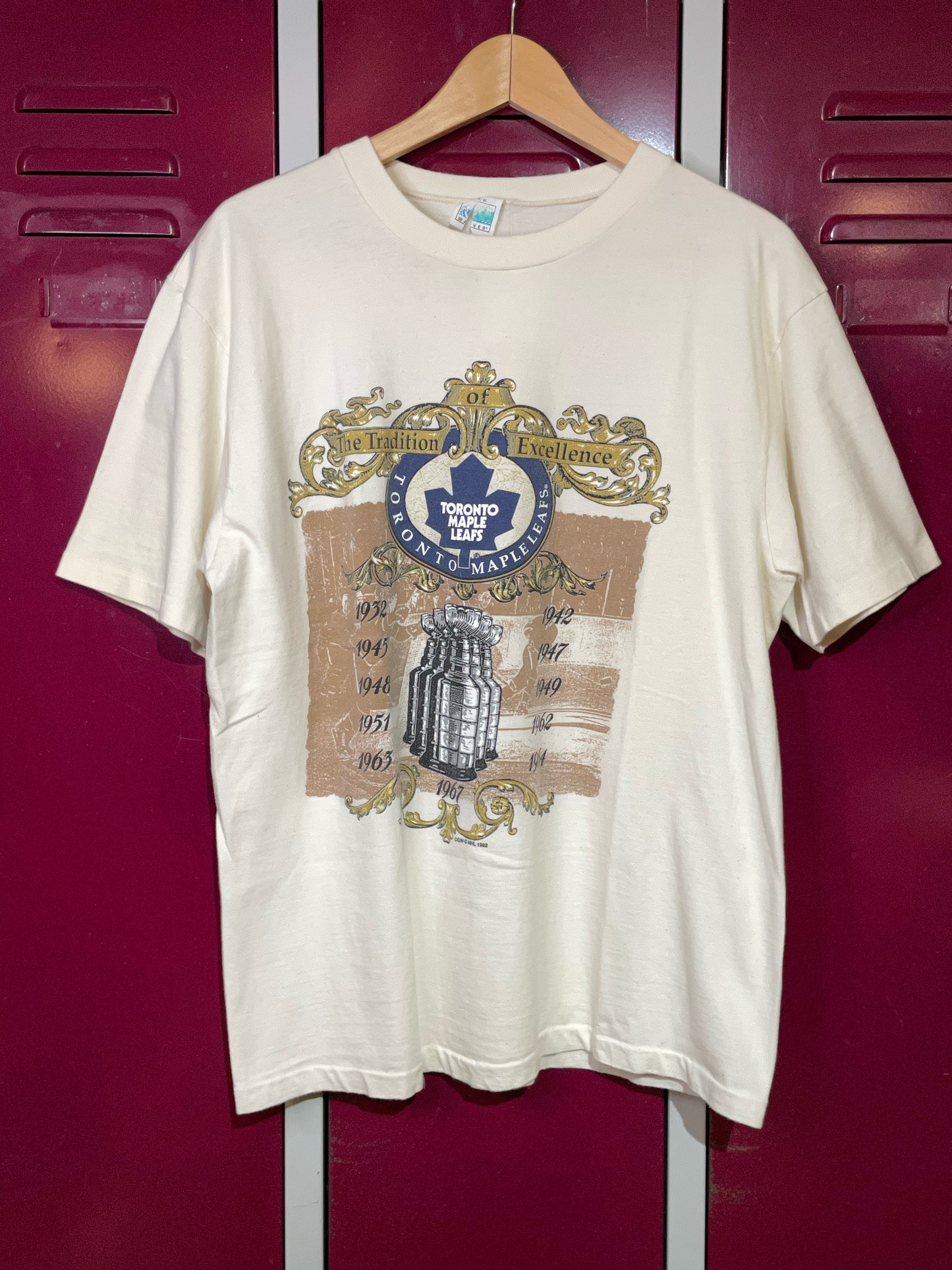VINTAGE '92 TORONTO MAPLE LEAFS NHL T-SHIRT SZ: M