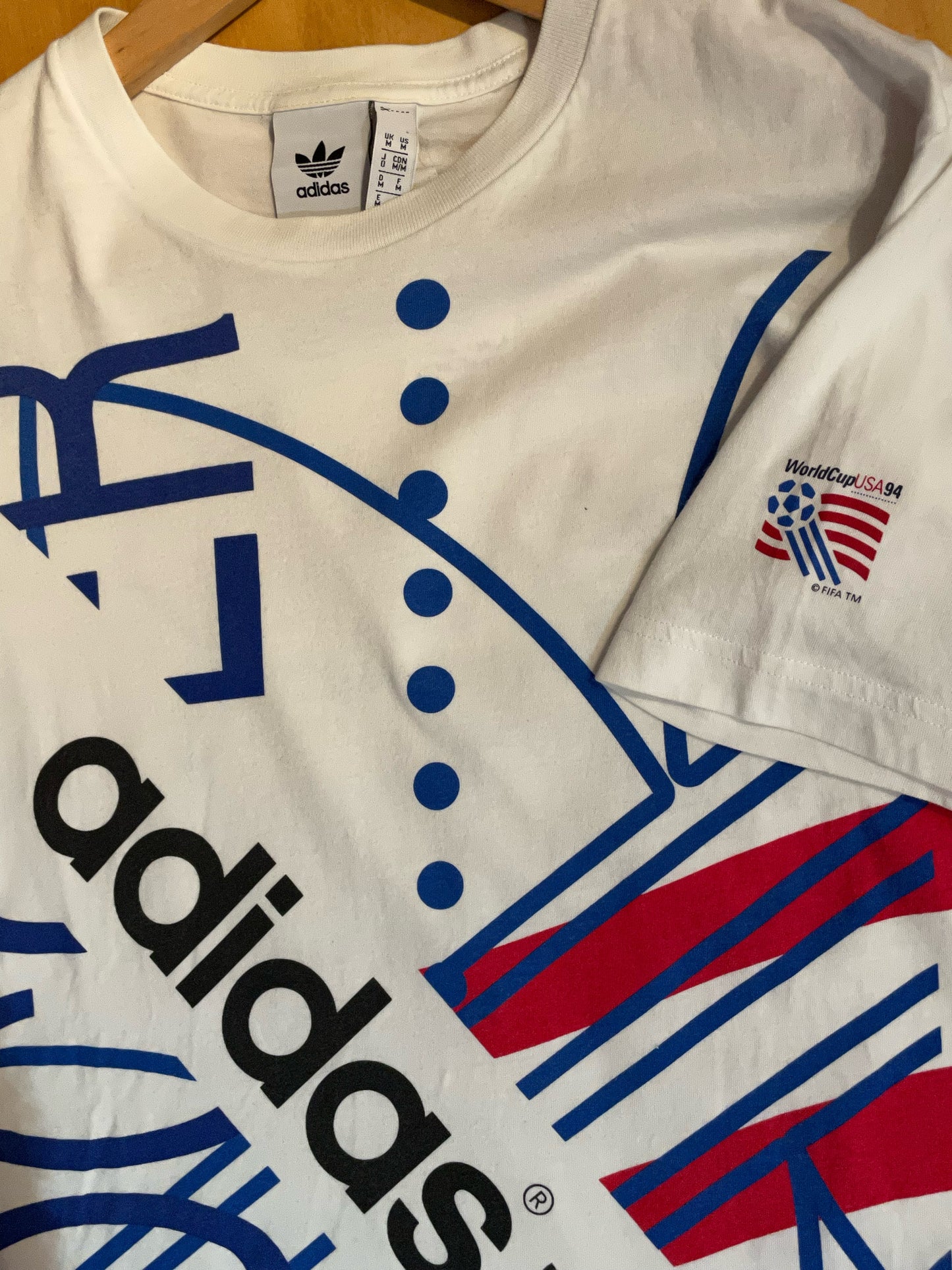 VINTAGE ADIDAS WORLD CUP USA 94 SOCCER T-SHIRT SZ: M