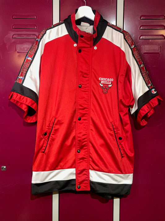 VINTAGE CHAMPION CHICAGO BULLS NBA BASKETBALL WARMUP SHIRT  SZ: L
