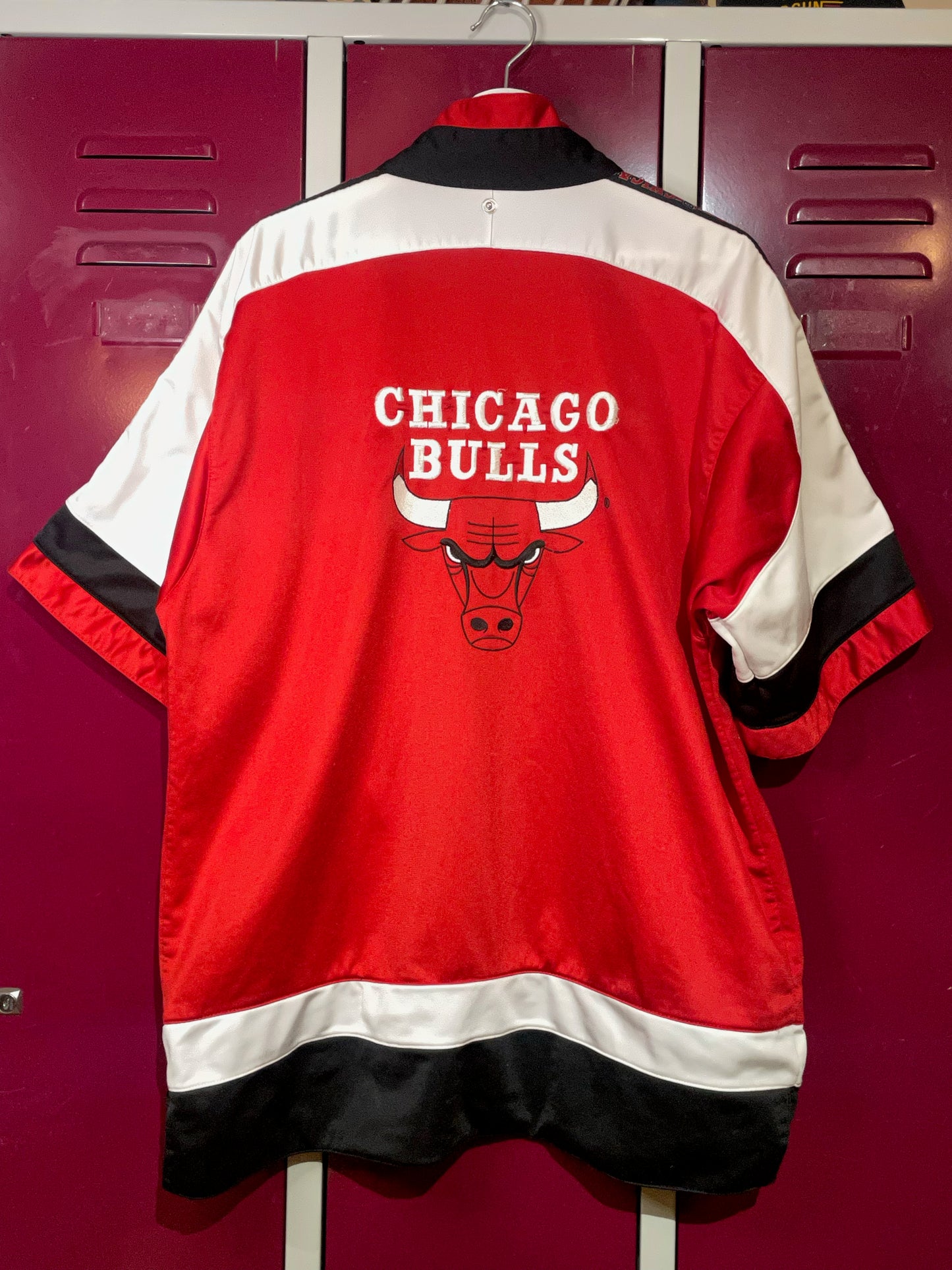 VINTAGE CHAMPION CHICAGO BULLS NBA BASKETBALL WARMUP SHIRT  SZ: L