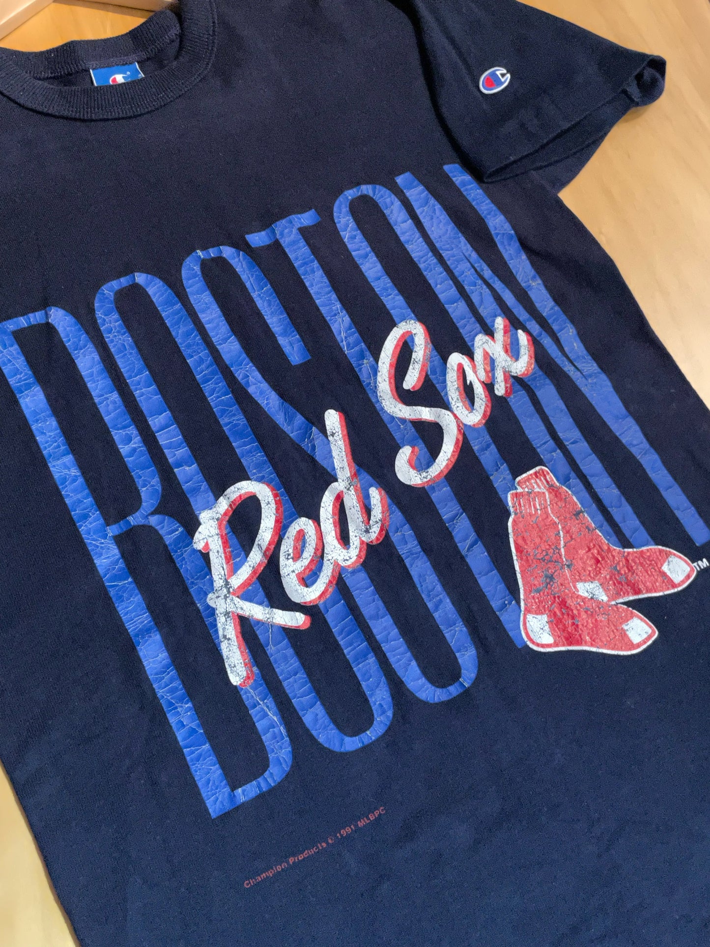 VINTAGE 1991 MADE IN USA BOSTON RED SOX MLB BASEBALL T-SHIRT SZ: M