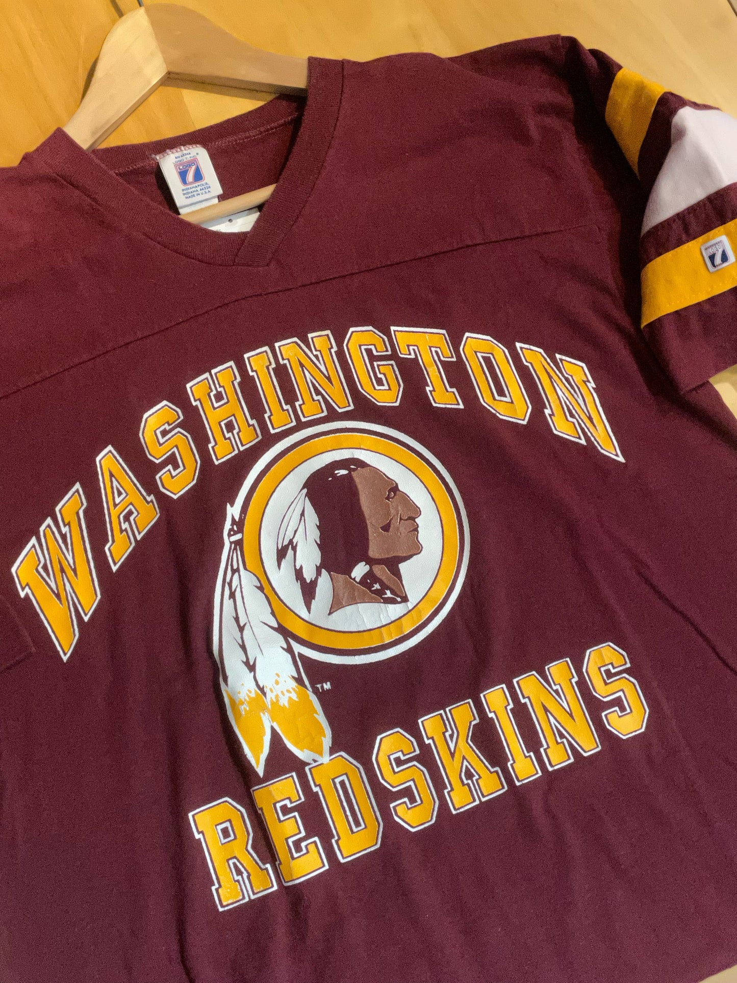 VINTAGE LOGO 7 WASHINGTON REDSKINS NFL T-SHIRT SZ: L