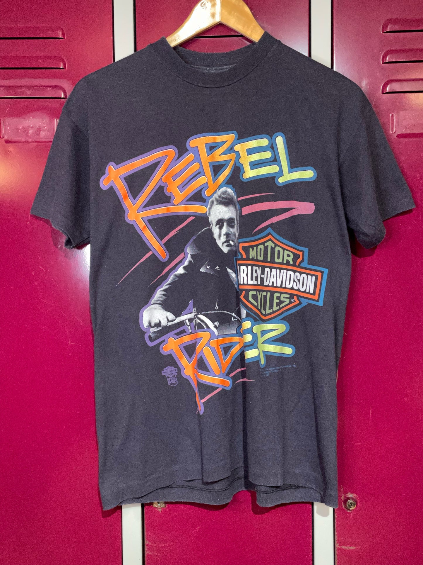 VINTAGE 1991 JAMES DEAN X HARLEY DAVIDSON MOTOR CYCLES T-SHIRT SZ: M