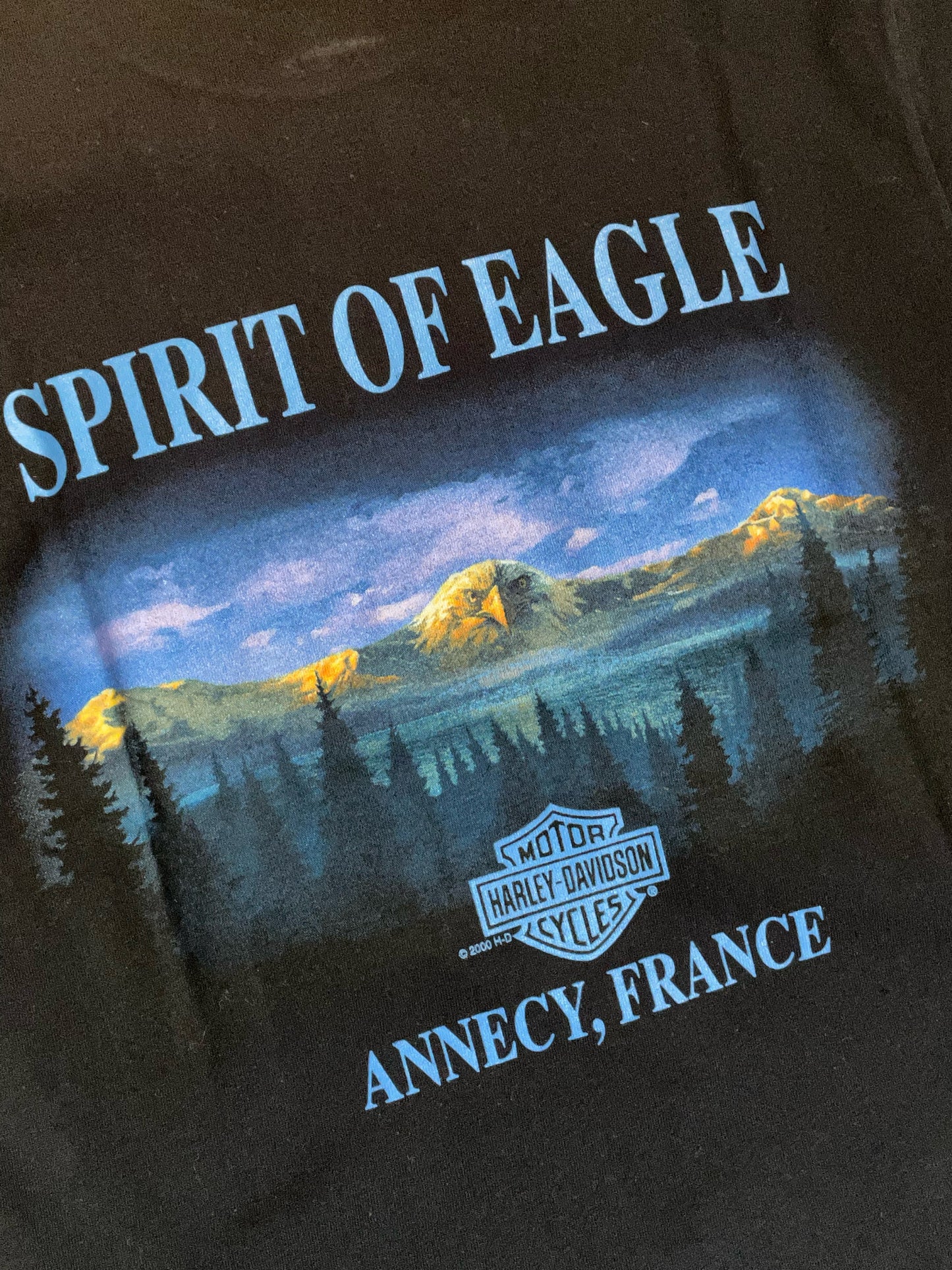 "WOMEN" VINTAGE 2000 SPIRIT OF EAGLE HARLEY DAVIDSON MOTOR CYCLES T-SHIRT  SZ: S